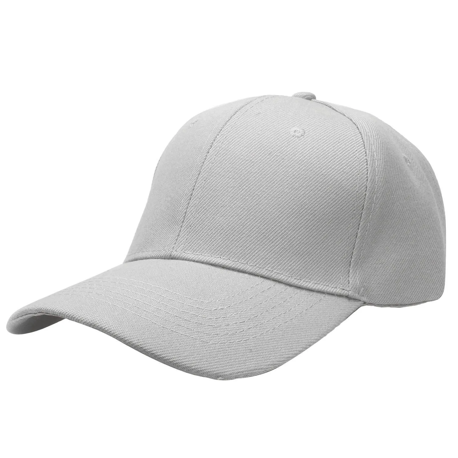 12-Pack Baseball Dad Cap Velcro Strap Adjustable Size - Light Gray