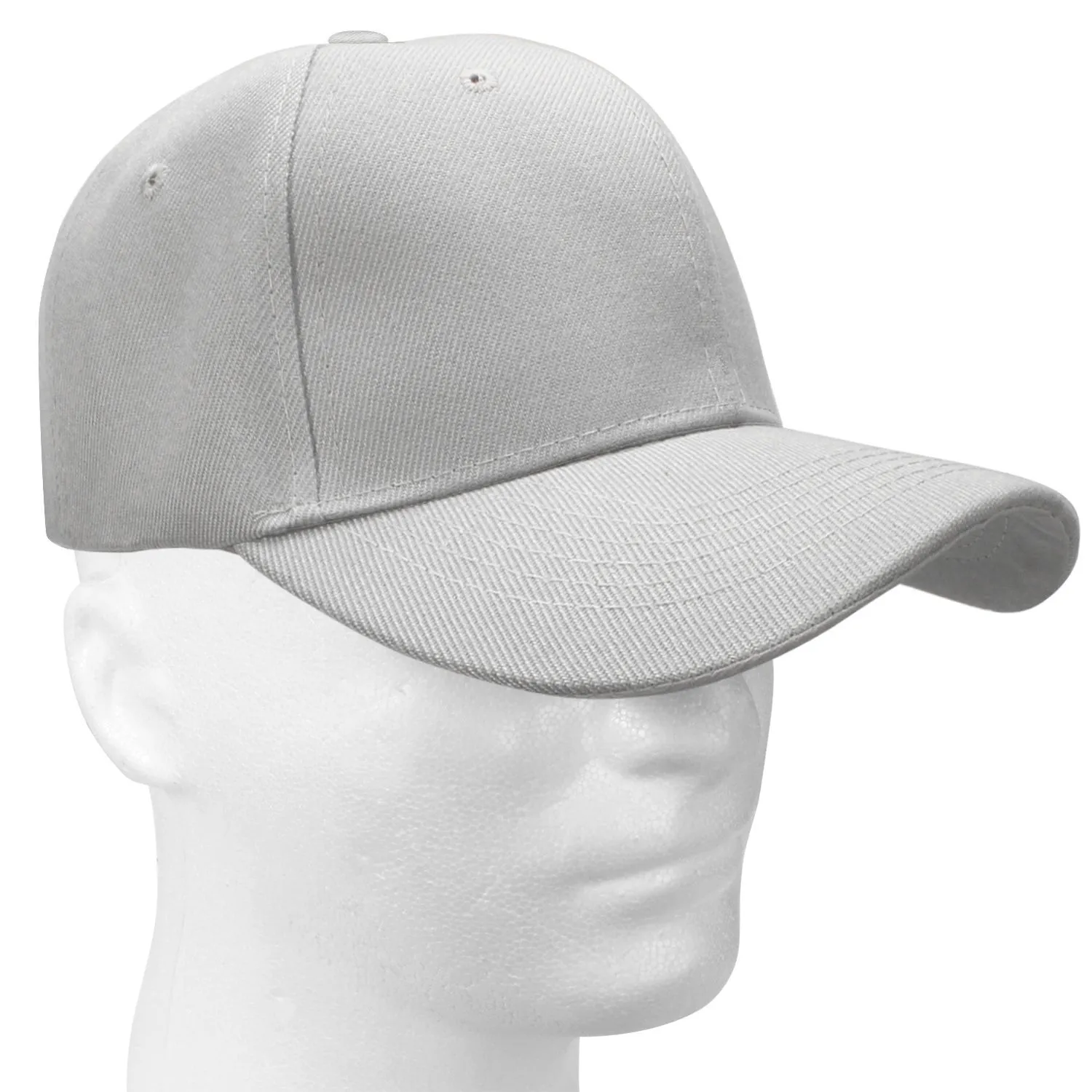 12-Pack Baseball Dad Cap Velcro Strap Adjustable Size - Light Gray