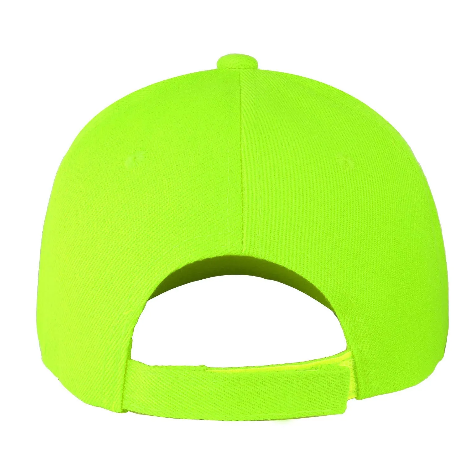 144-Pack Baseball Dad Cap Velcro Strap Adjustable Size - Neon Green