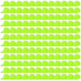 144-Pack Baseball Dad Cap Velcro Strap Adjustable Size - Neon Green
