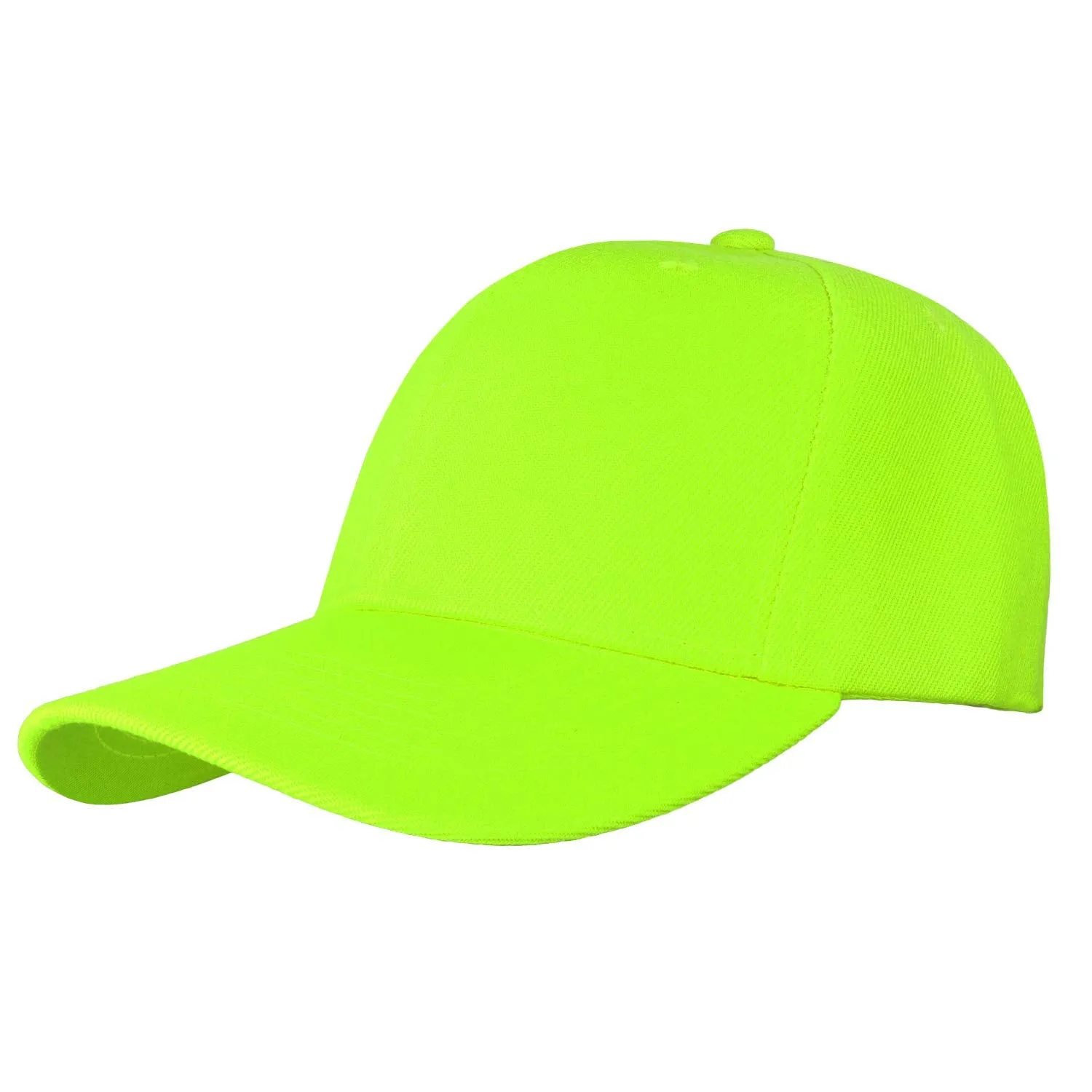 144-Pack Baseball Dad Cap Velcro Strap Adjustable Size - Neon Green