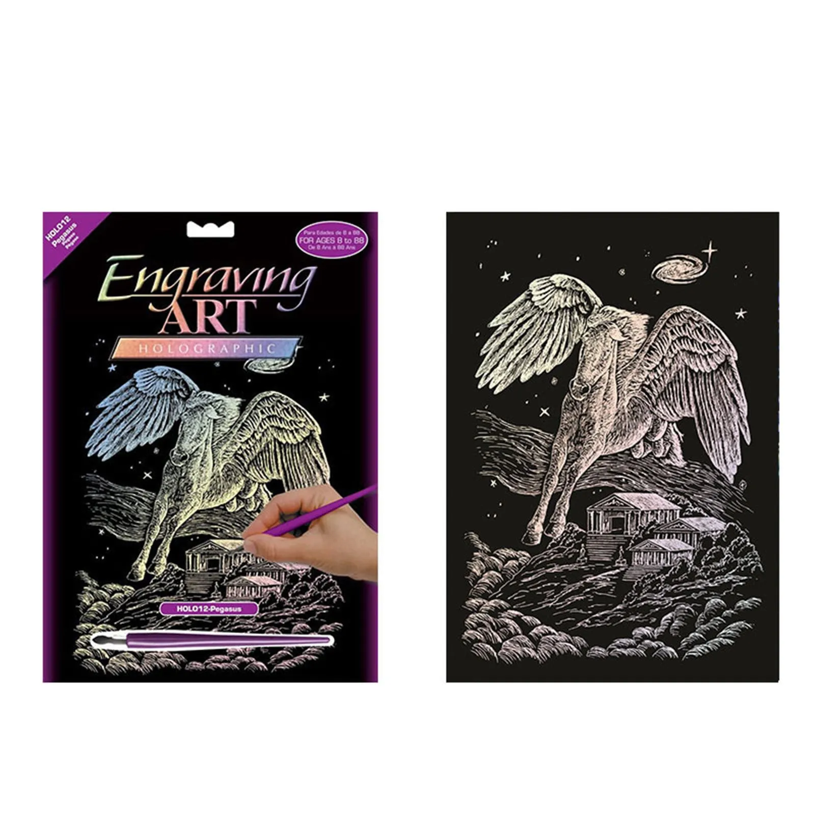 50 Sheets A4 Laser Silver Scratch Paper Crafts Scratch Art Painting Drawing Paper for Kids Gift