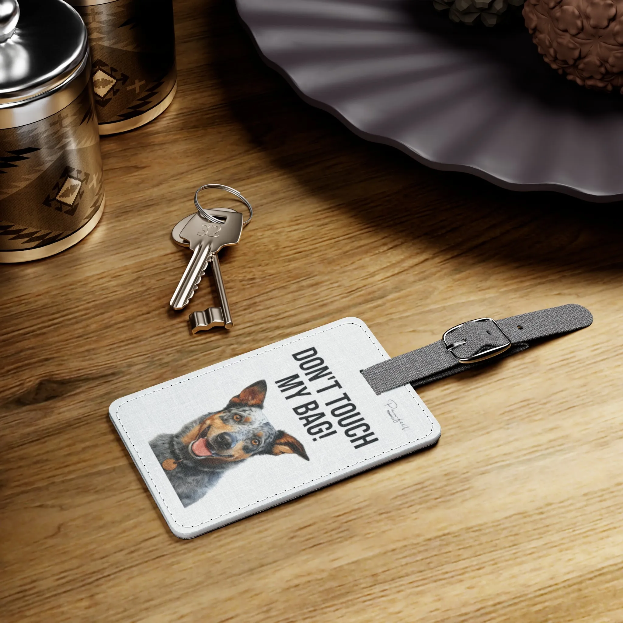Australian Cattle Dog Saffiano Polyester Luggage Tag (scratch- and water-resistant)