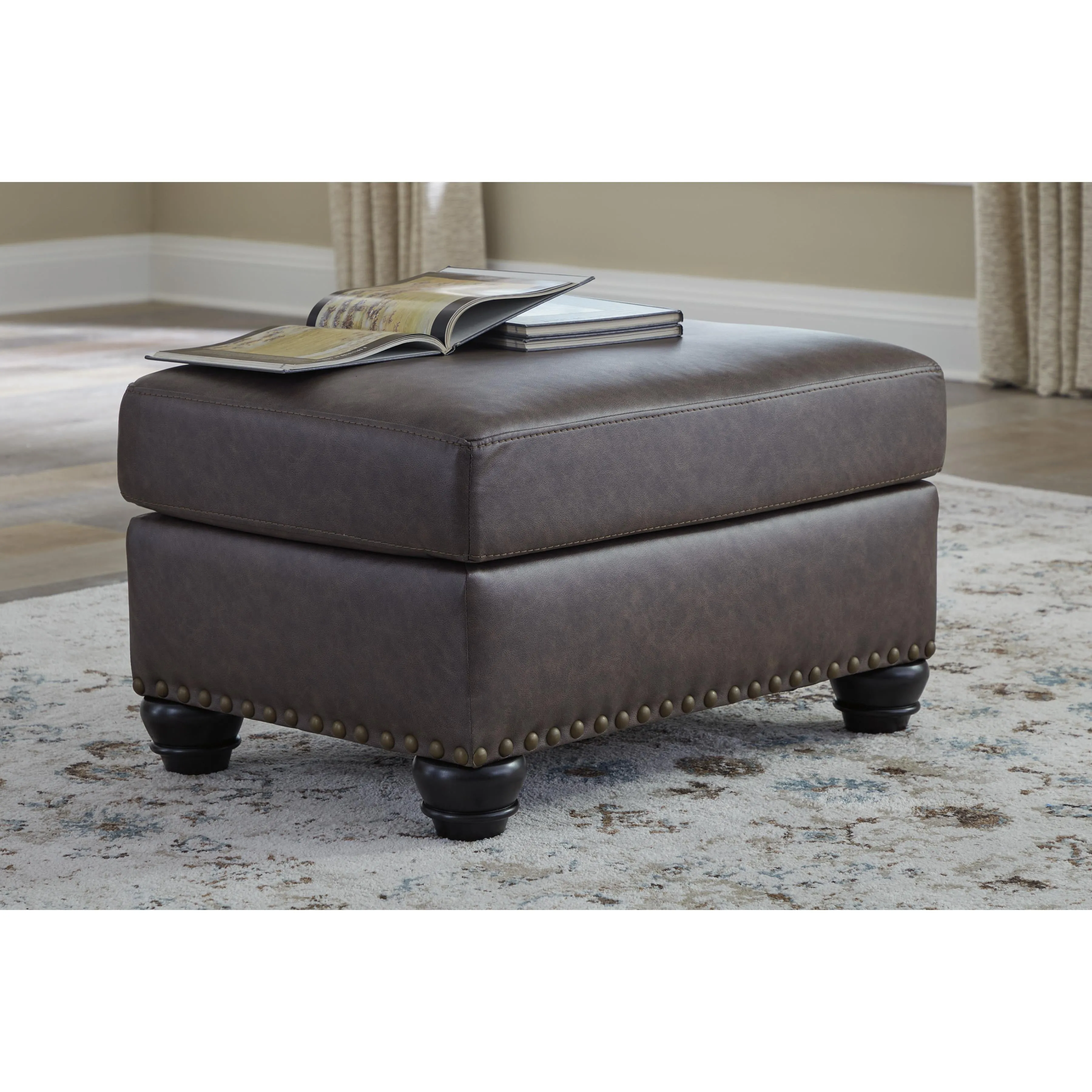 Benchcraft Roxmere Leather Look Ottoman 5550314
