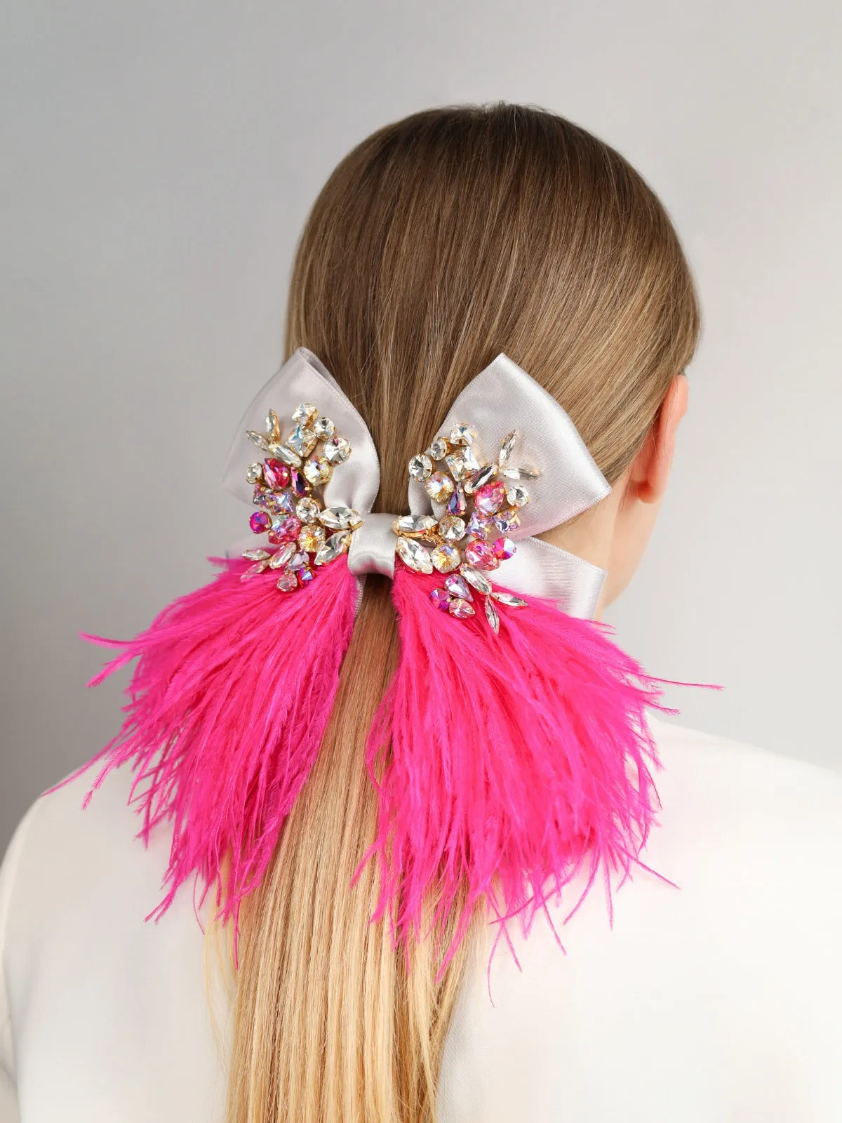 Bow Gilbert Silver & Neon Pink