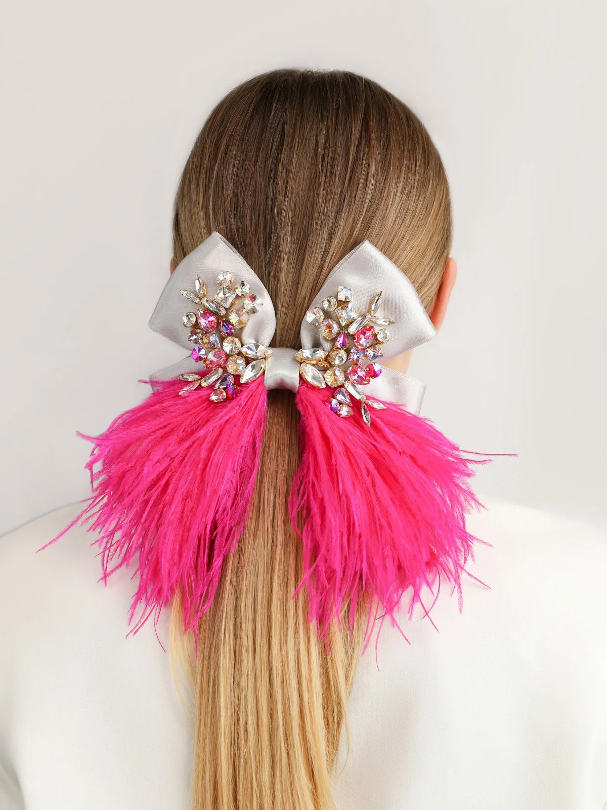 Bow Gilbert Silver & Neon Pink