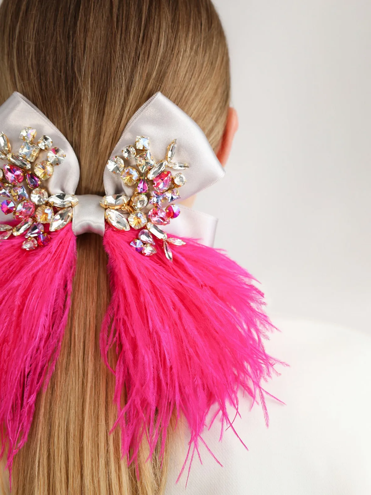 Bow Gilbert Silver & Neon Pink
