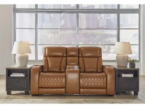 Boyington Dual Power Leather Reclining Loveseat with Console