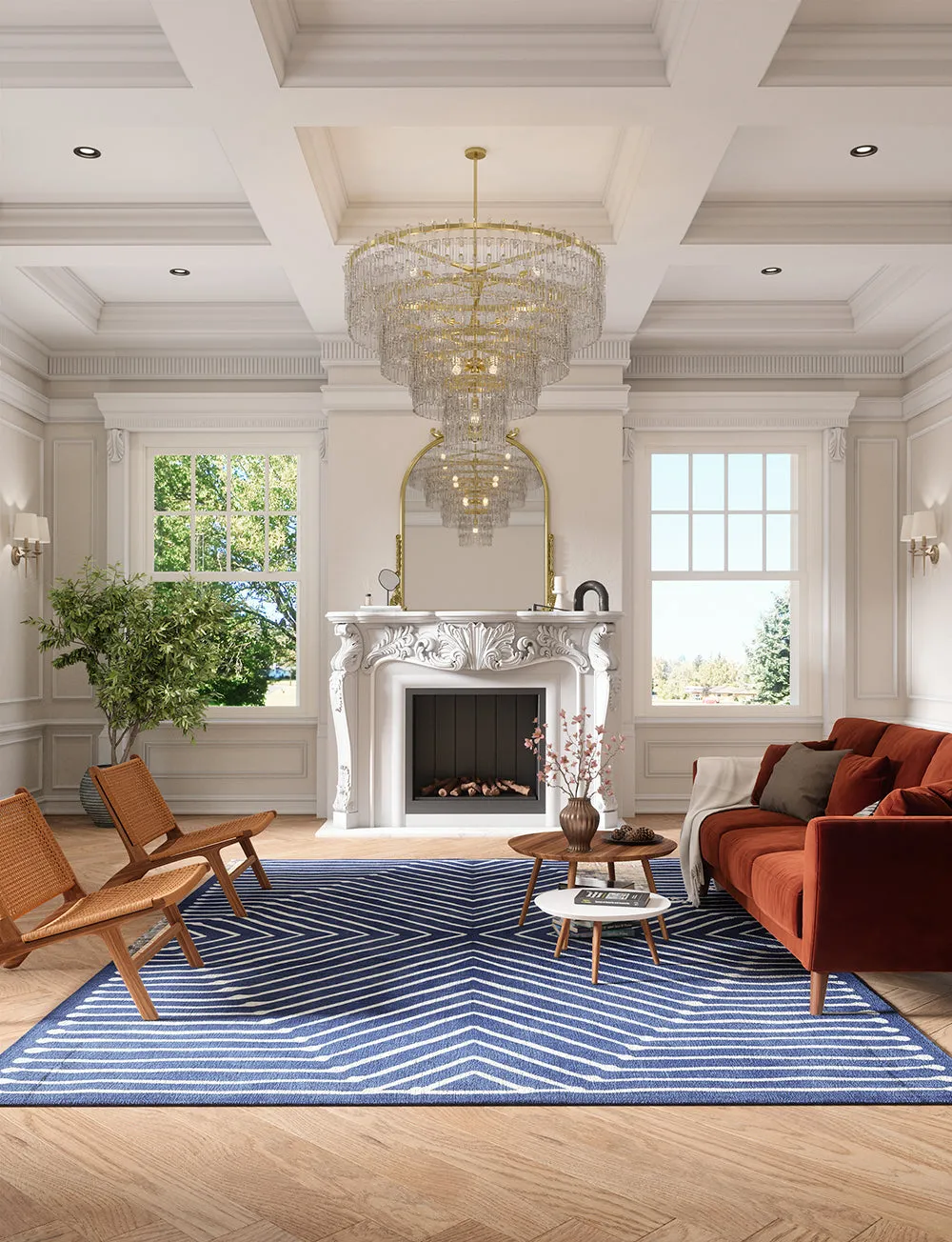Calator Navy Blue Rug