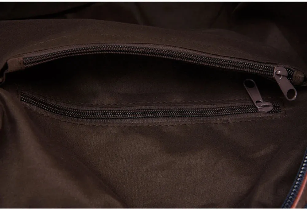 Canvas PU Leather Travel weekend overnight Bag