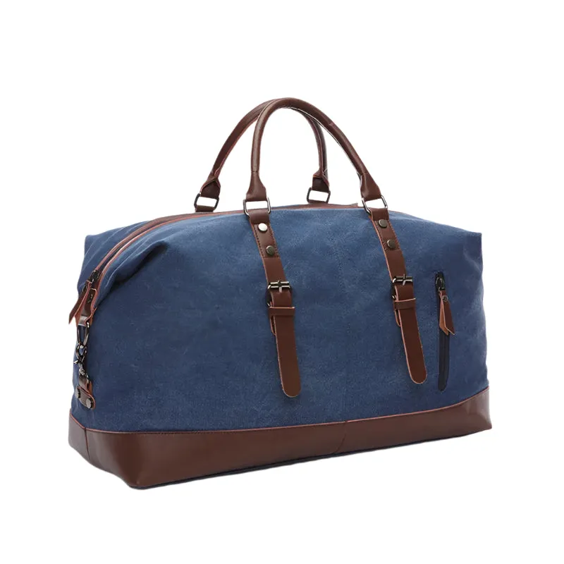 Canvas PU Leather Travel weekend overnight Bag