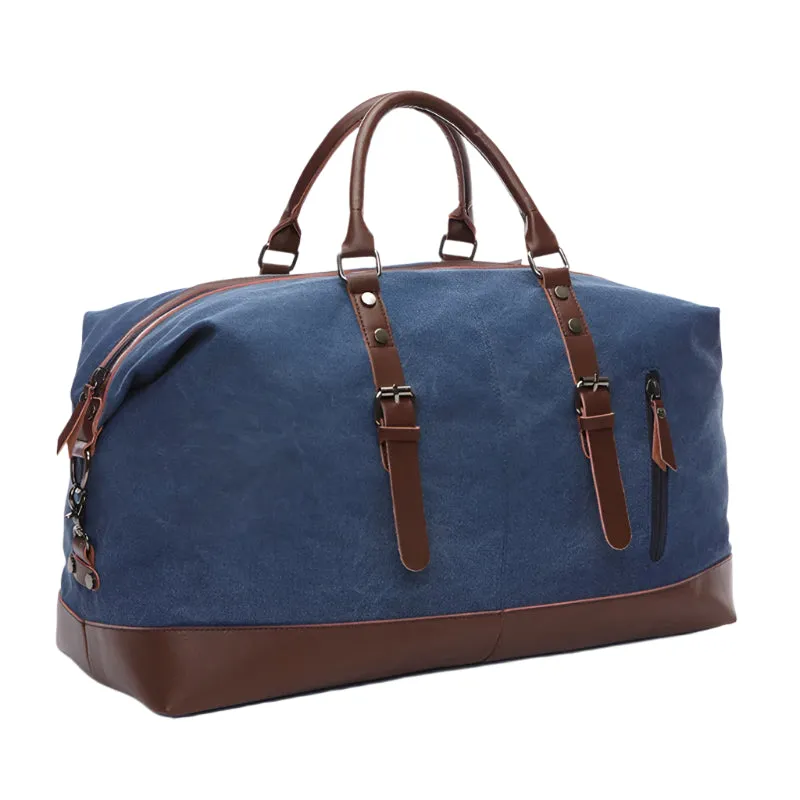 Canvas PU Leather Travel weekend overnight Bag