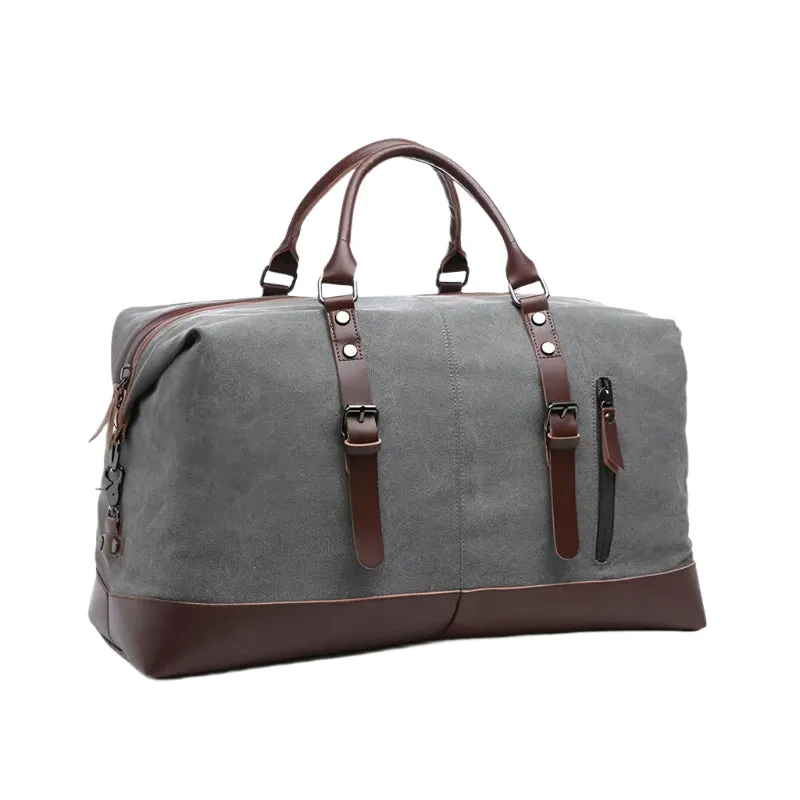 Canvas PU Leather Travel weekend overnight Bag