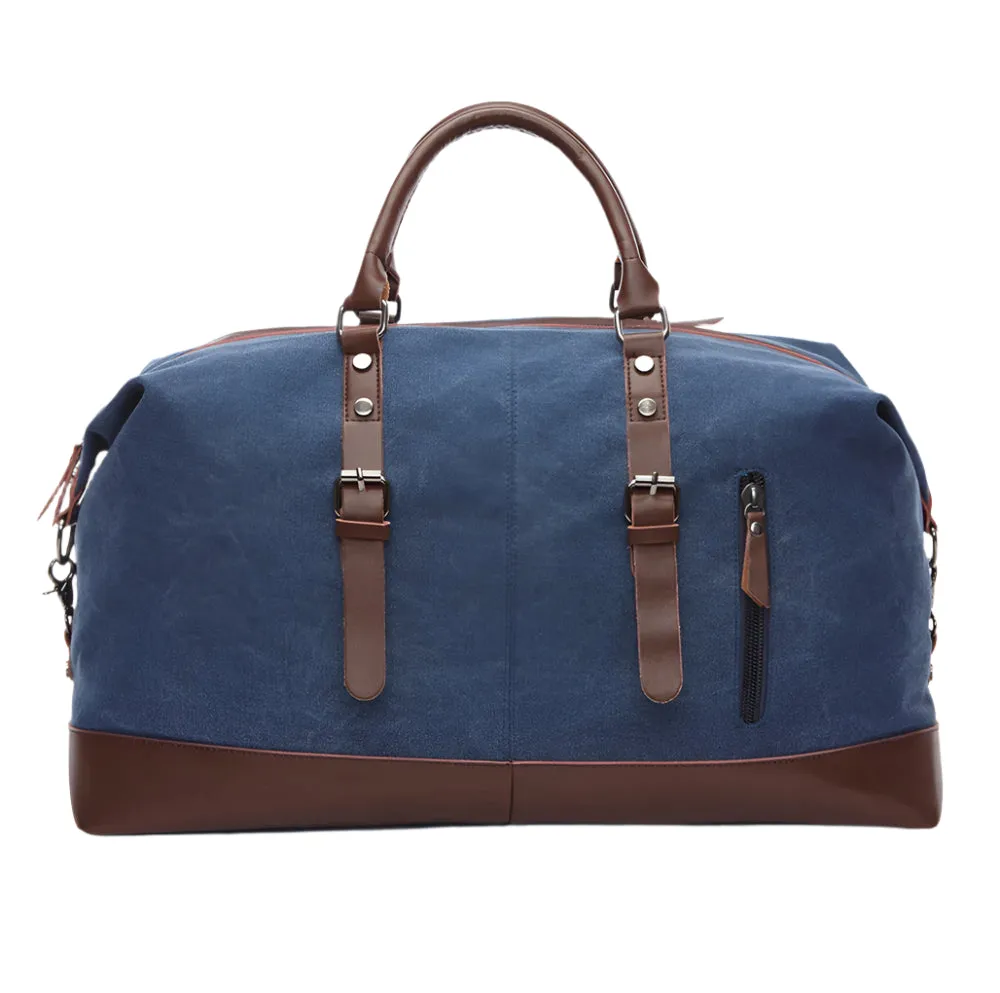 Canvas PU Leather Travel weekend overnight Bag