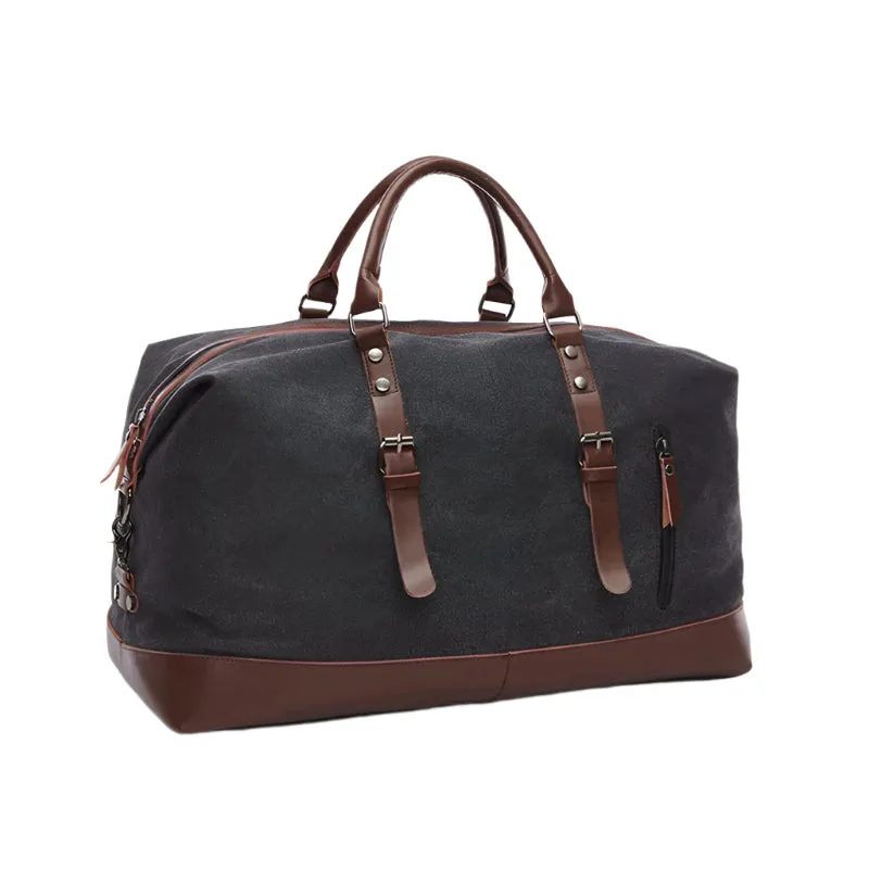 Canvas PU Leather Travel weekend overnight Bag
