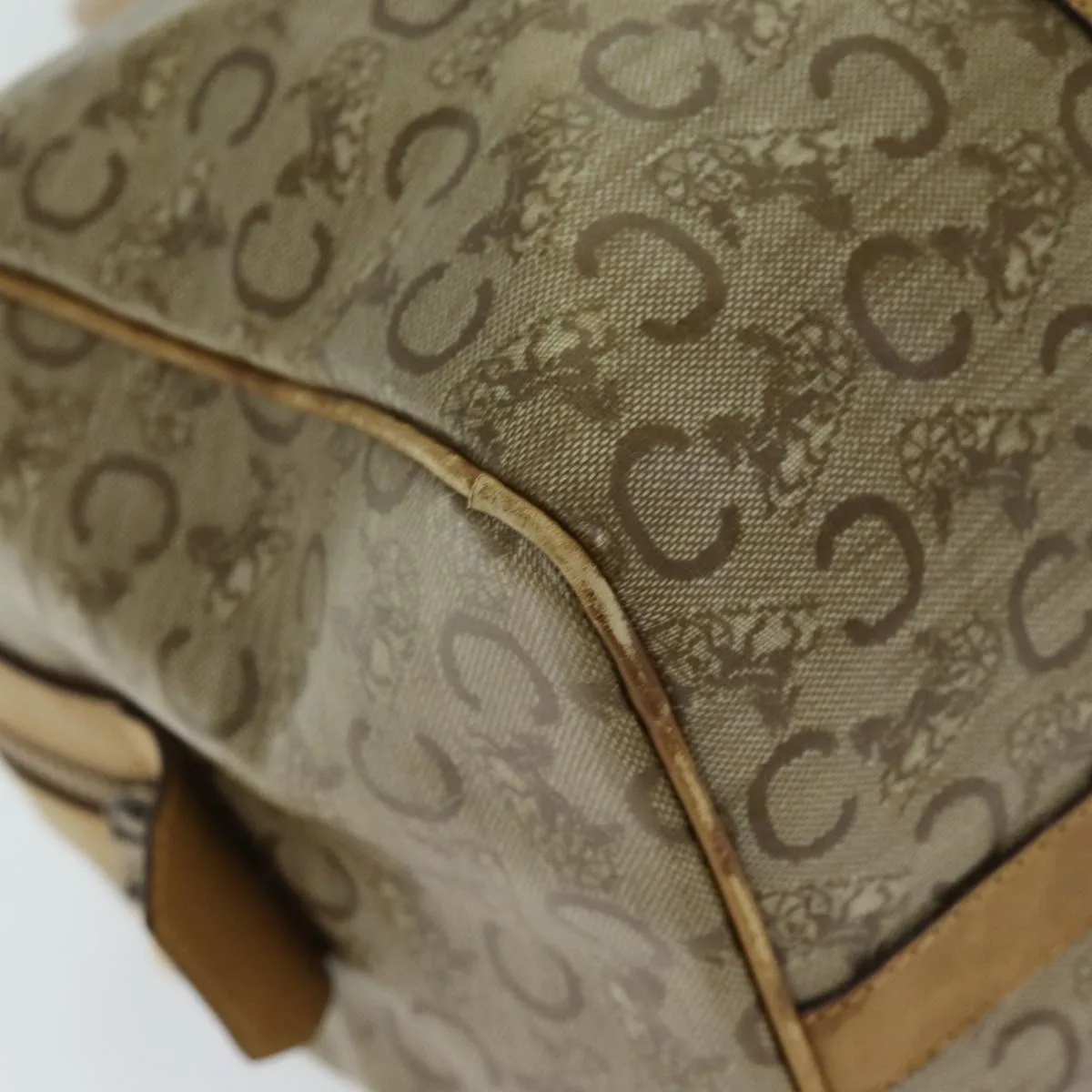 CELINE C Macadam Canvas Boston Bag Coated Canvas Beige Auth 72166