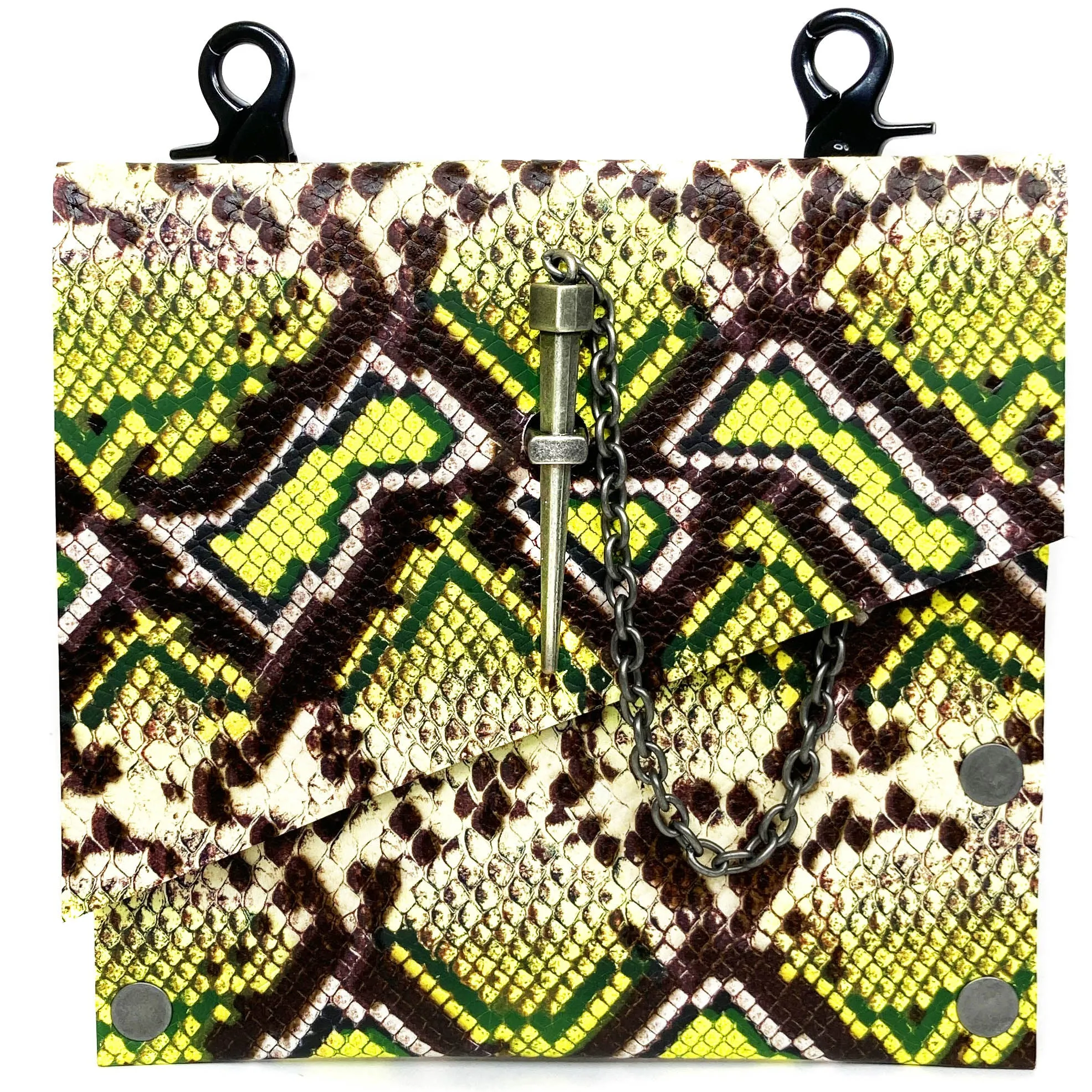 Chartreuse Snakeprint Convertible Fanny Pack