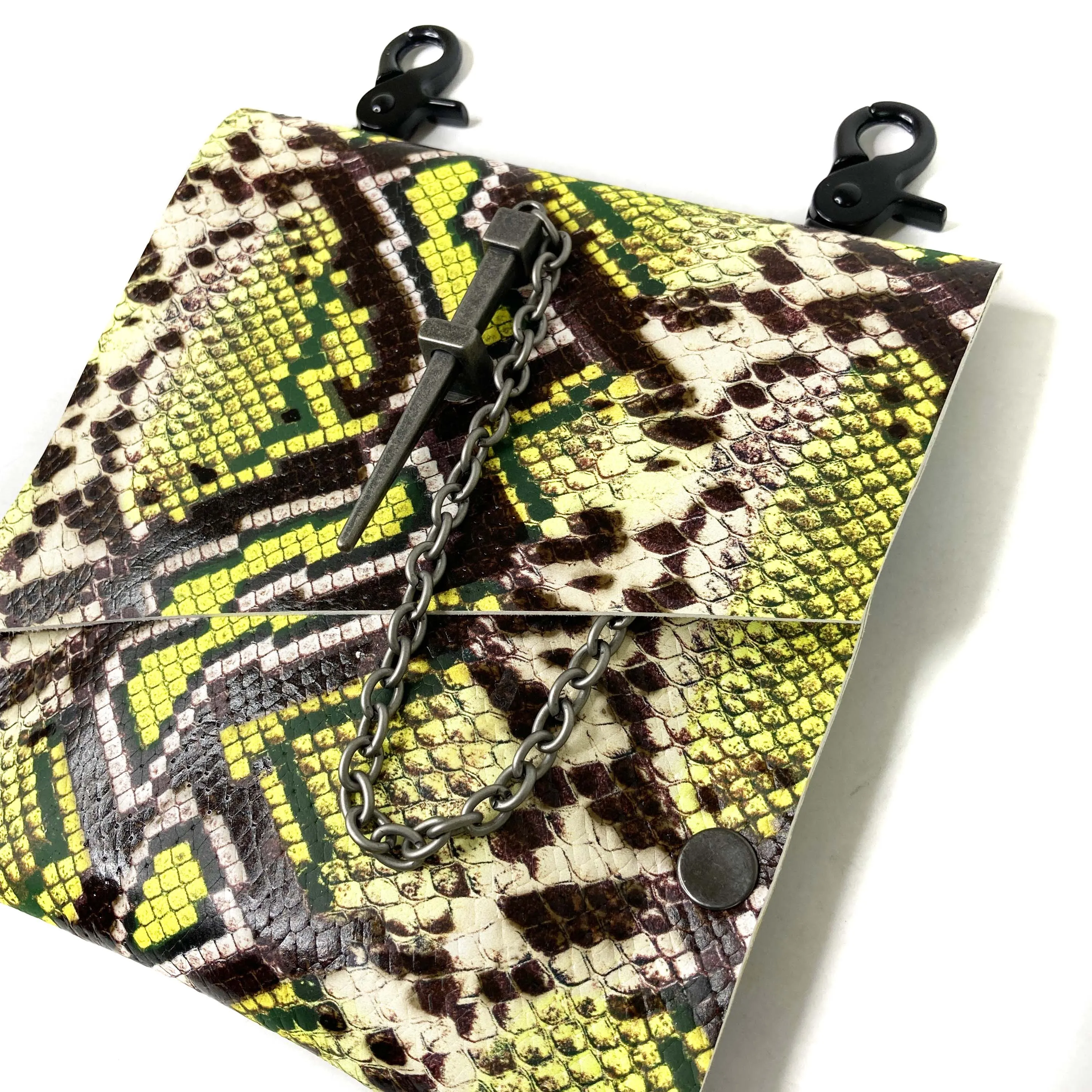 Chartreuse Snakeprint Convertible Fanny Pack