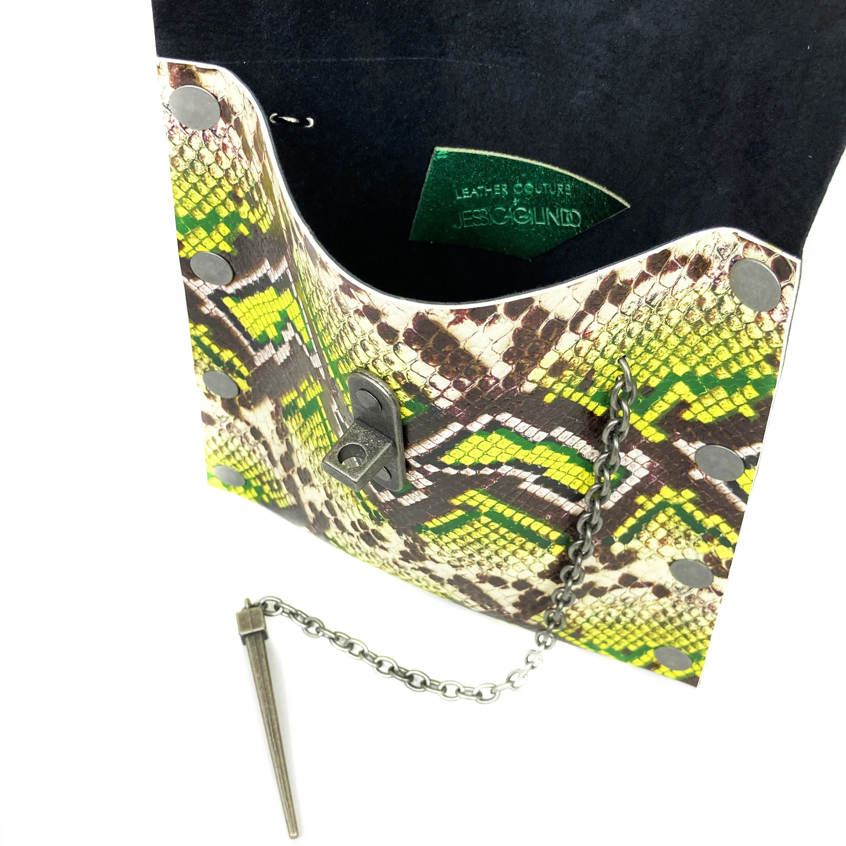 Chartreuse Snakeprint Convertible Fanny Pack