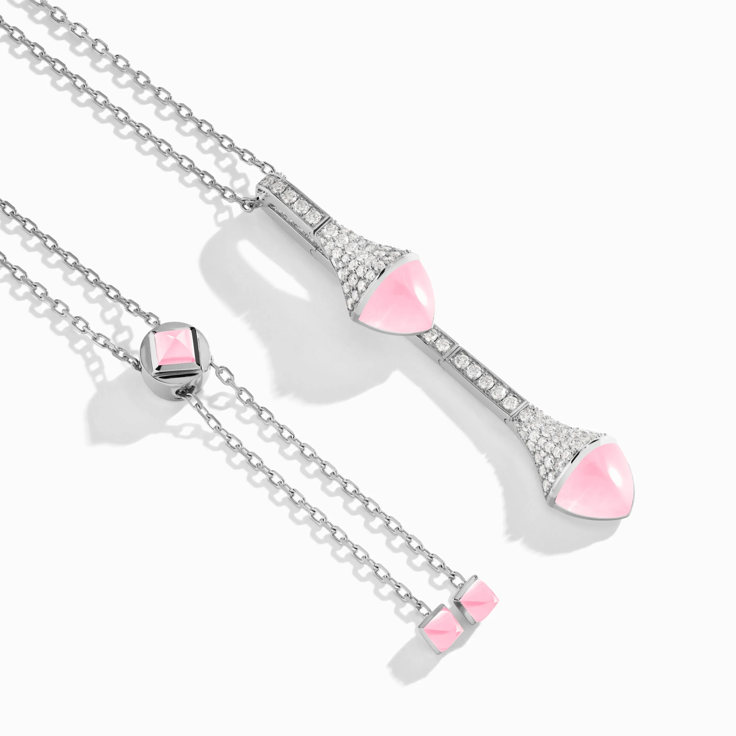 Cleo Long Chain Diamond Drop Pendant Necklace