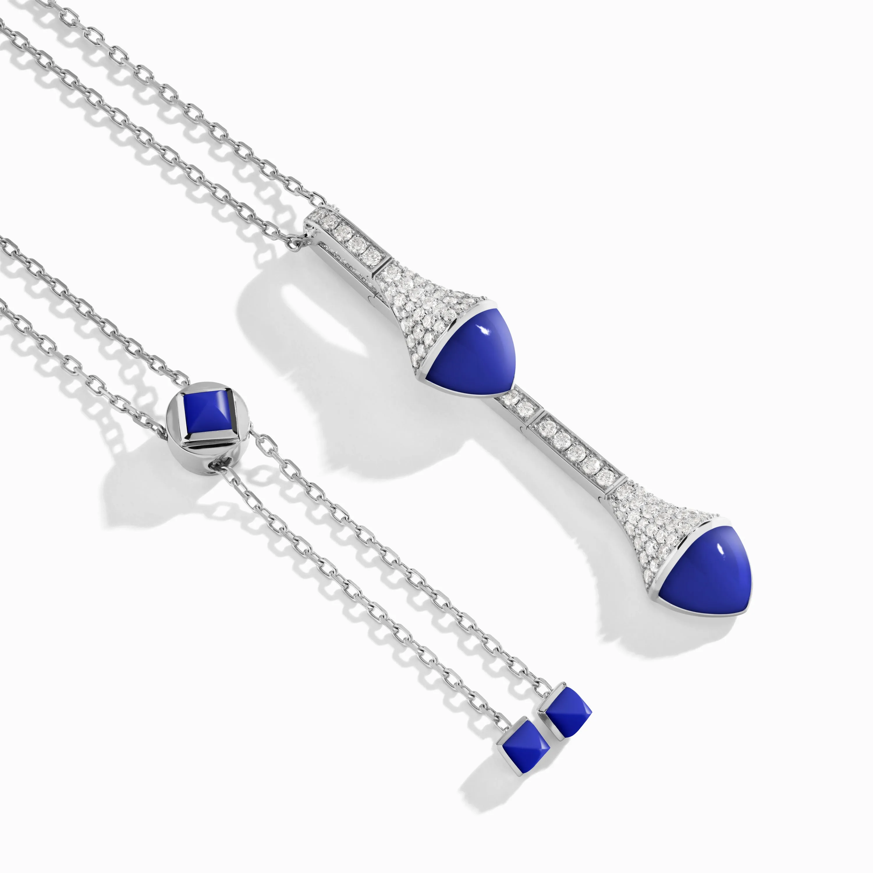 Cleo Long Chain Diamond Drop Pendant Necklace