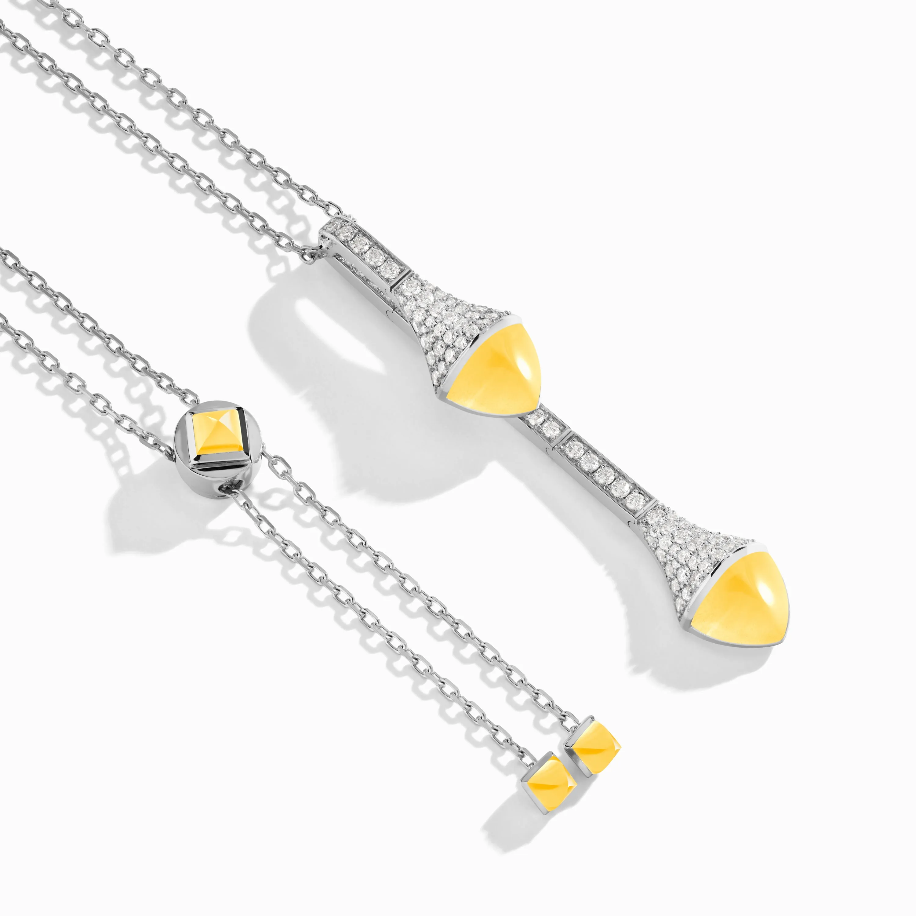 Cleo Long Chain Diamond Drop Pendant Necklace