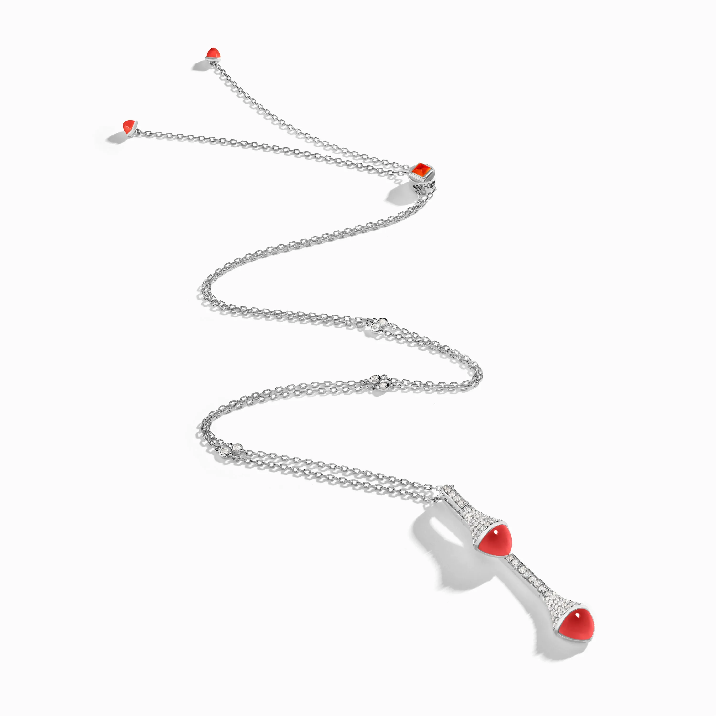Cleo Long Chain Diamond Drop Pendant Necklace