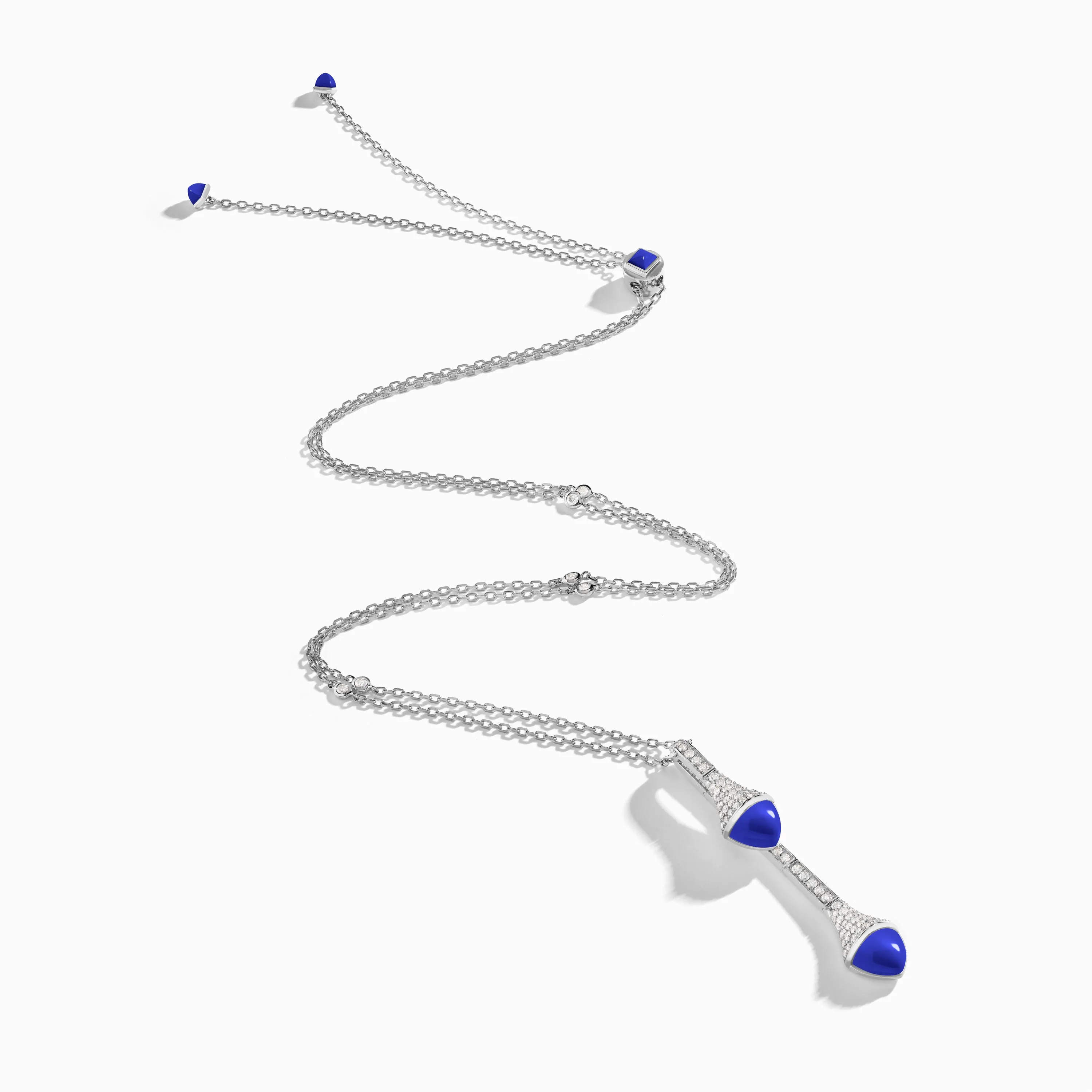 Cleo Long Chain Diamond Drop Pendant Necklace