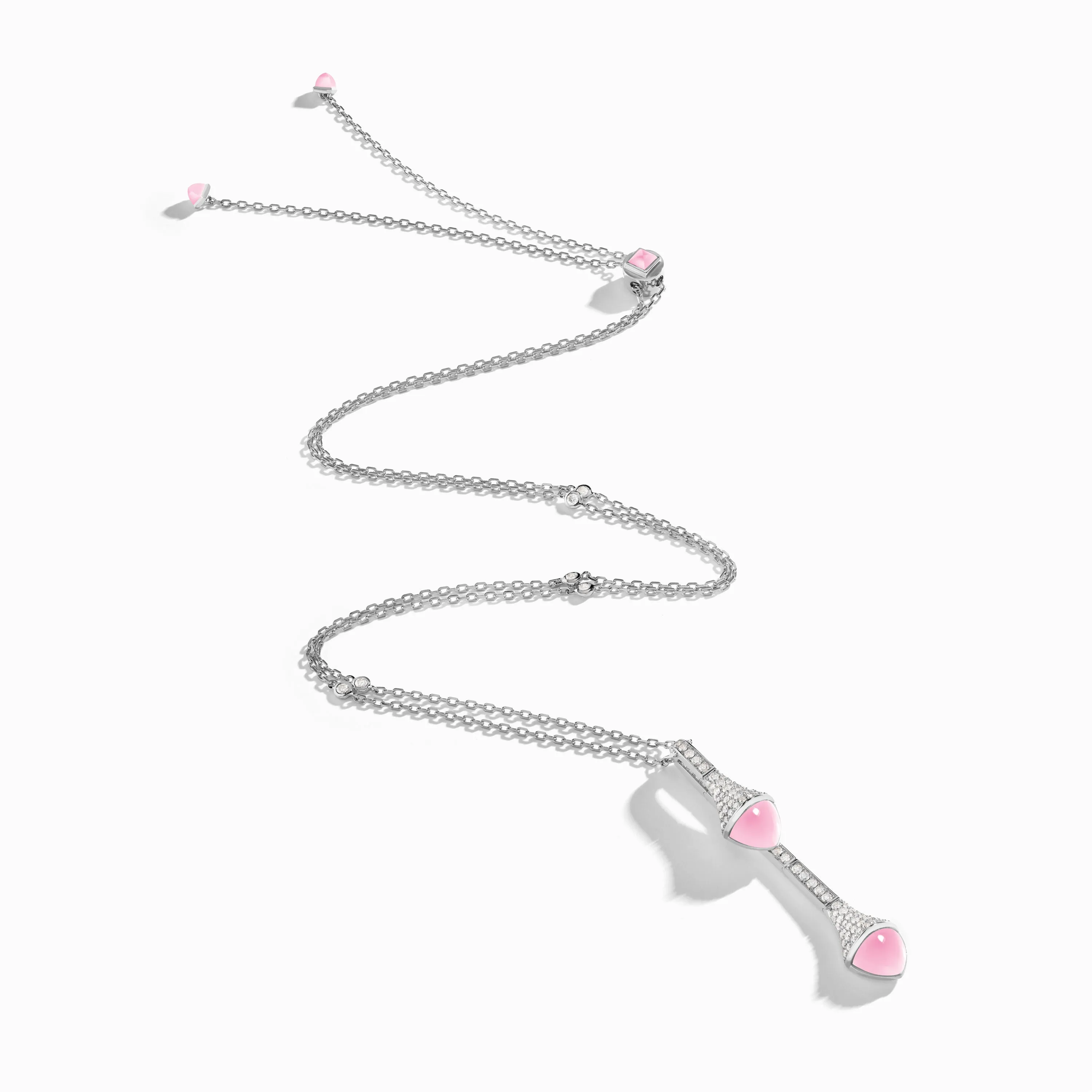 Cleo Long Chain Diamond Drop Pendant Necklace
