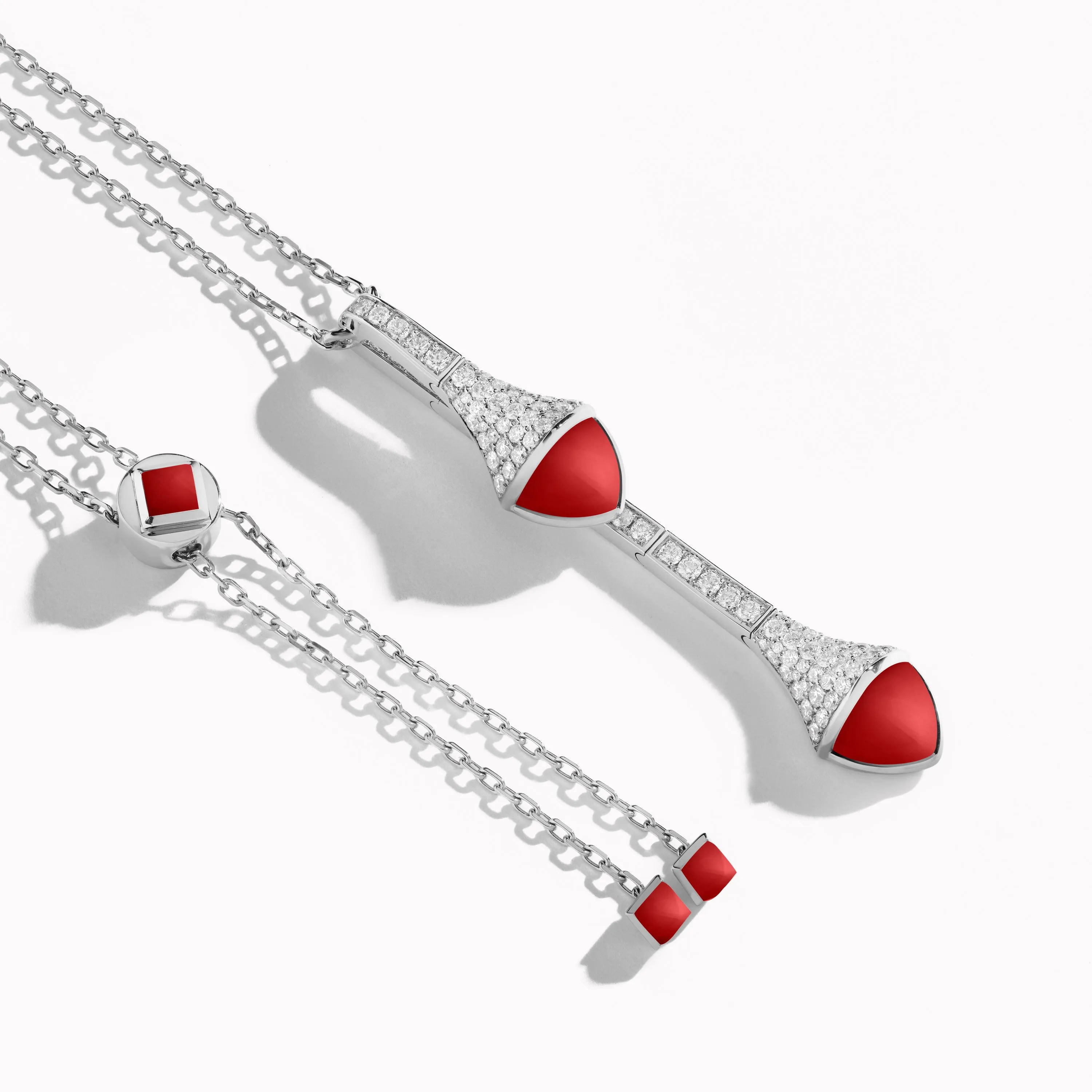 Cleo Long Chain Diamond Drop Pendant Necklace