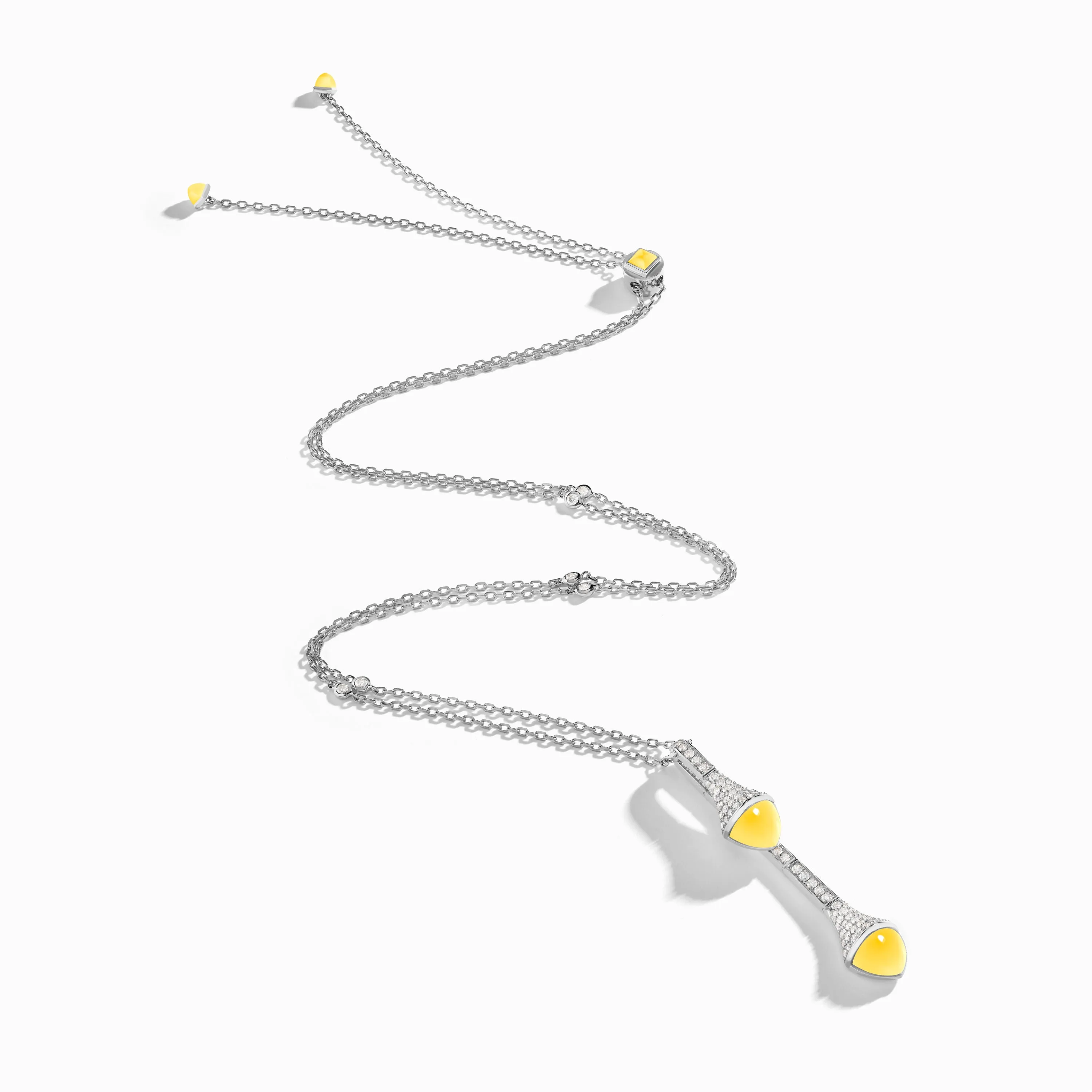 Cleo Long Chain Diamond Drop Pendant Necklace