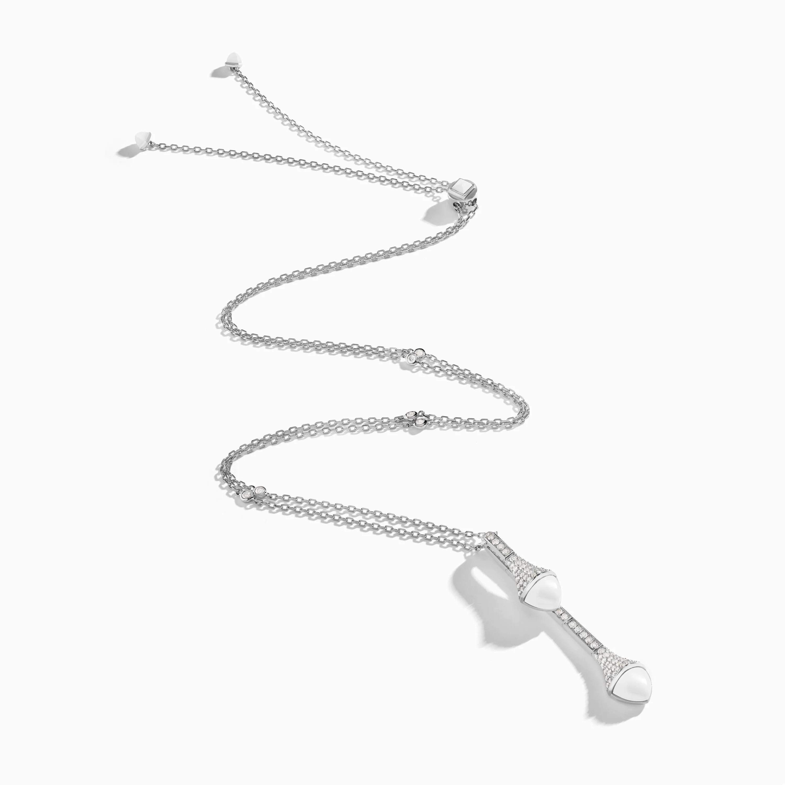 Cleo Long Chain Diamond Drop Pendant Necklace