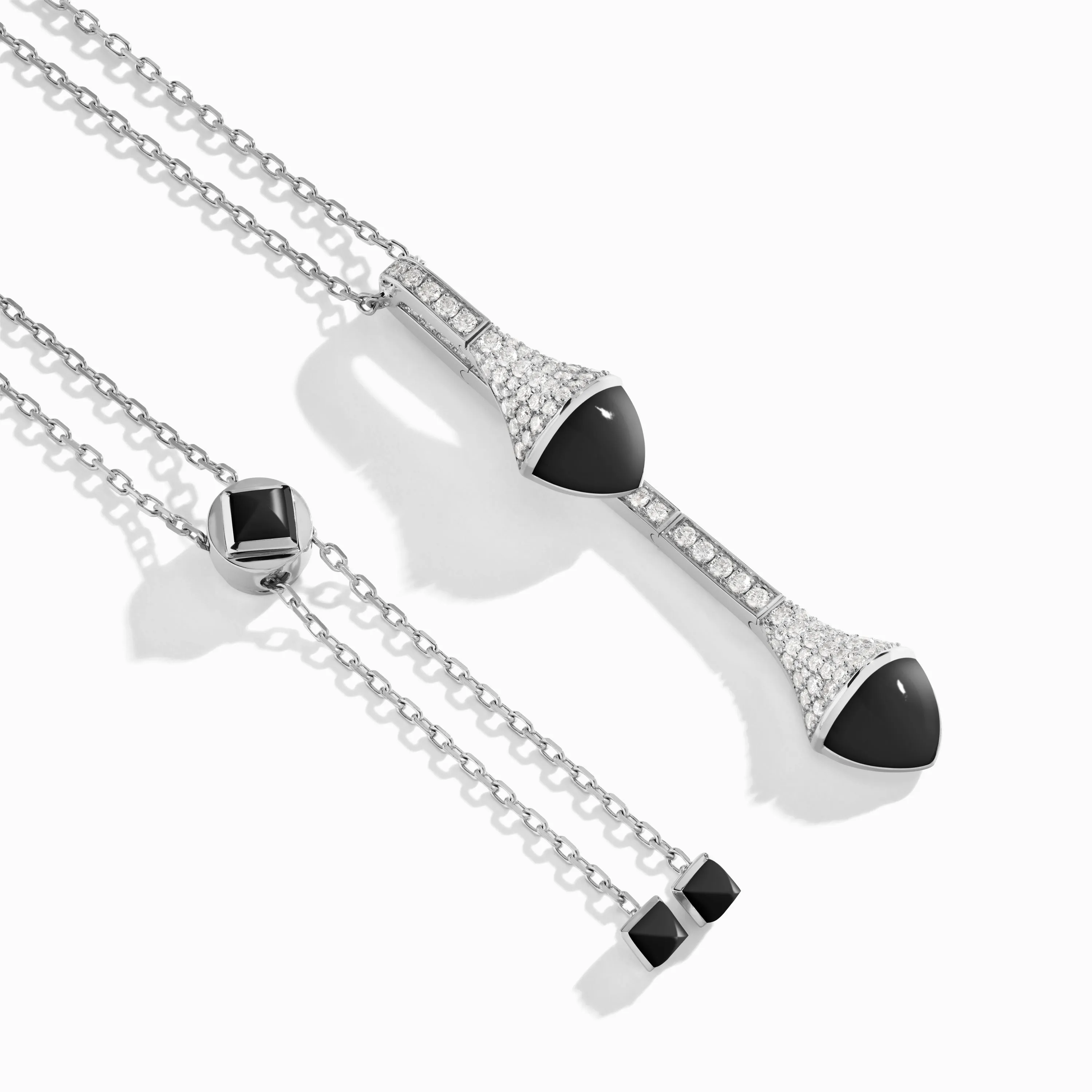 Cleo Long Chain Diamond Drop Pendant Necklace