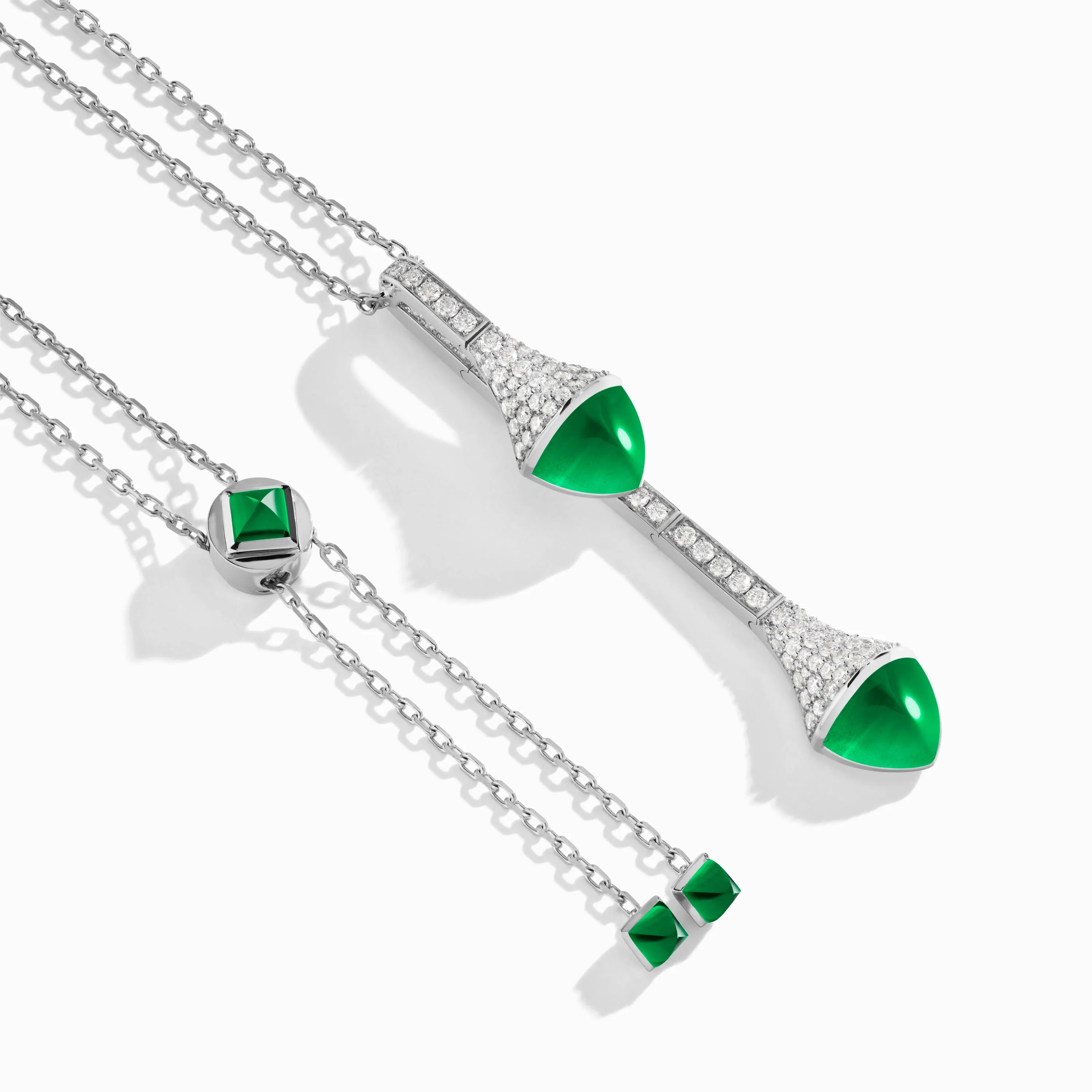 Cleo Long Chain Diamond Drop Pendant Necklace