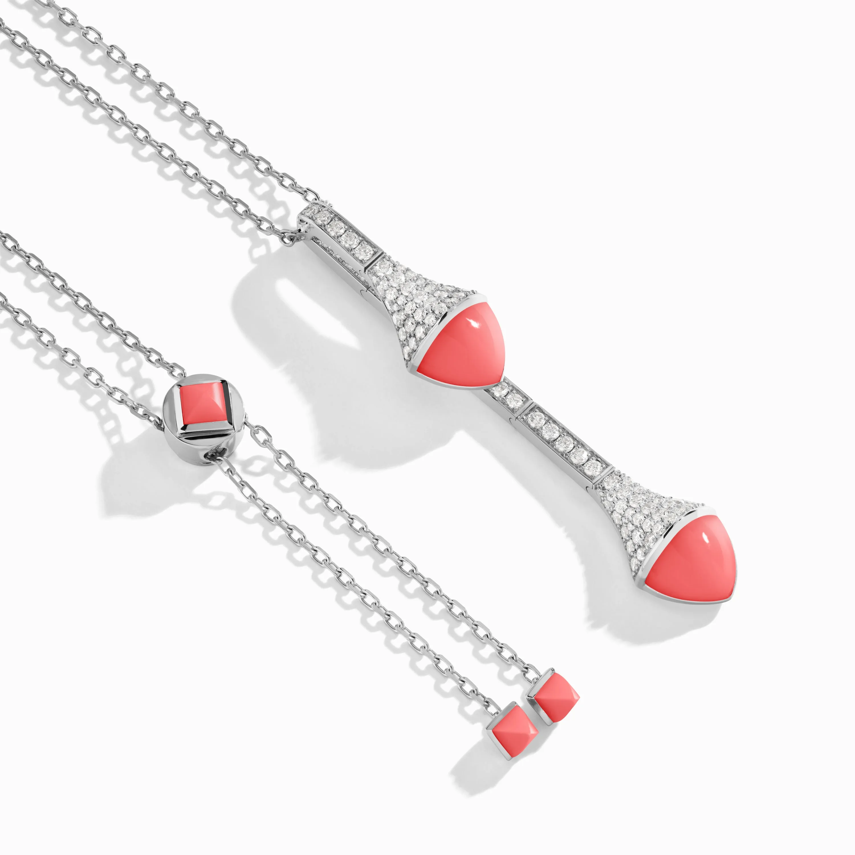 Cleo Long Chain Diamond Drop Pendant Necklace