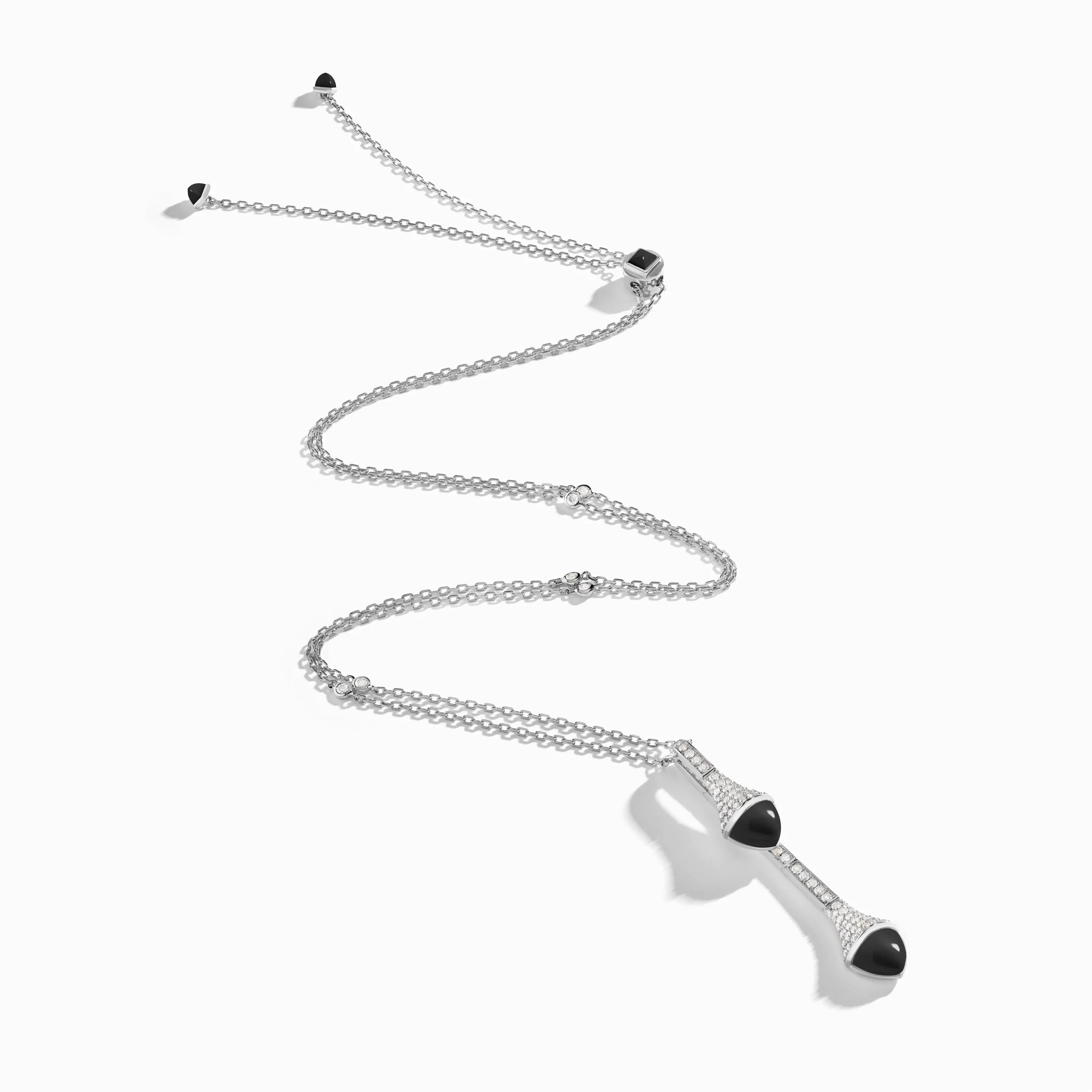 Cleo Long Chain Diamond Drop Pendant Necklace