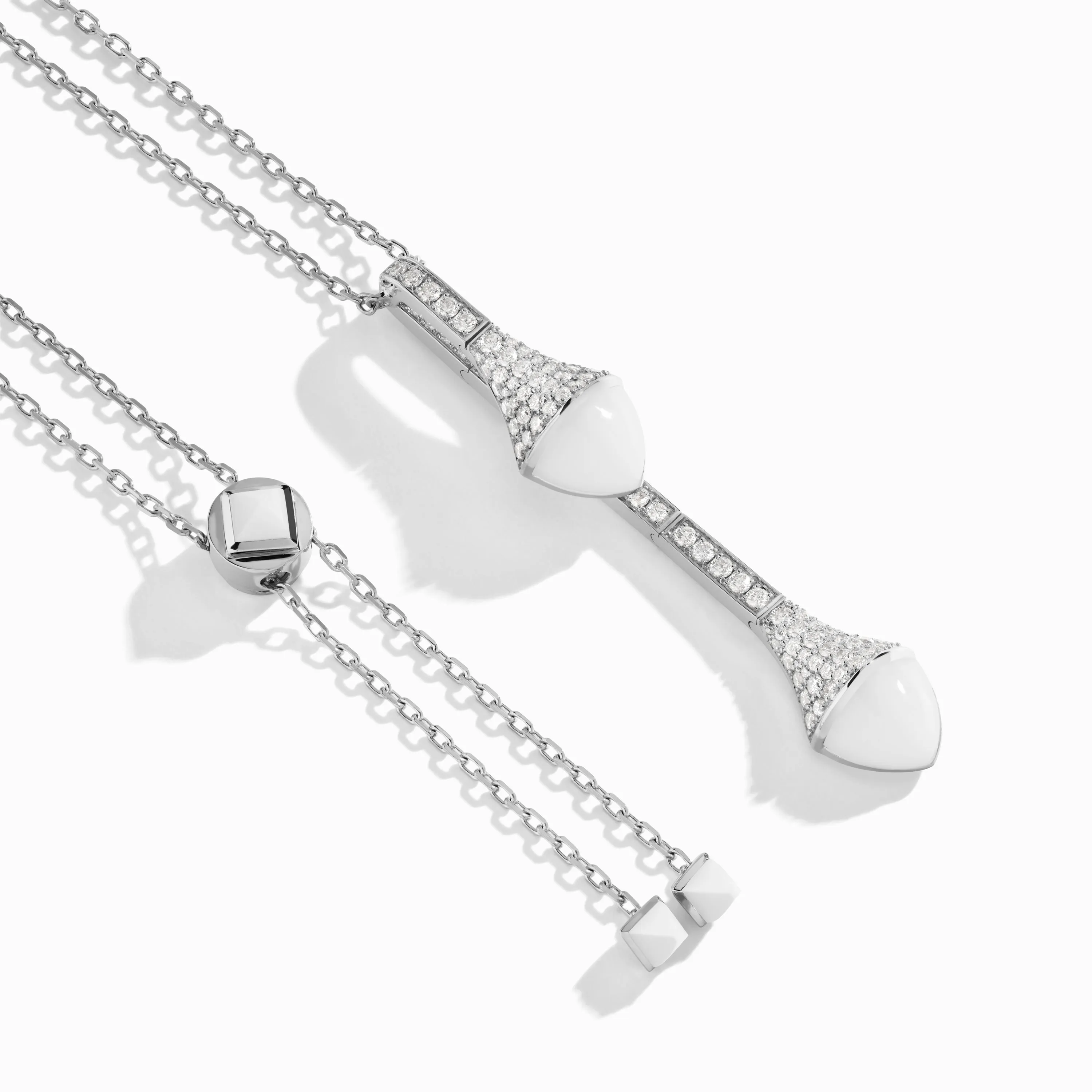 Cleo Long Chain Diamond Drop Pendant Necklace