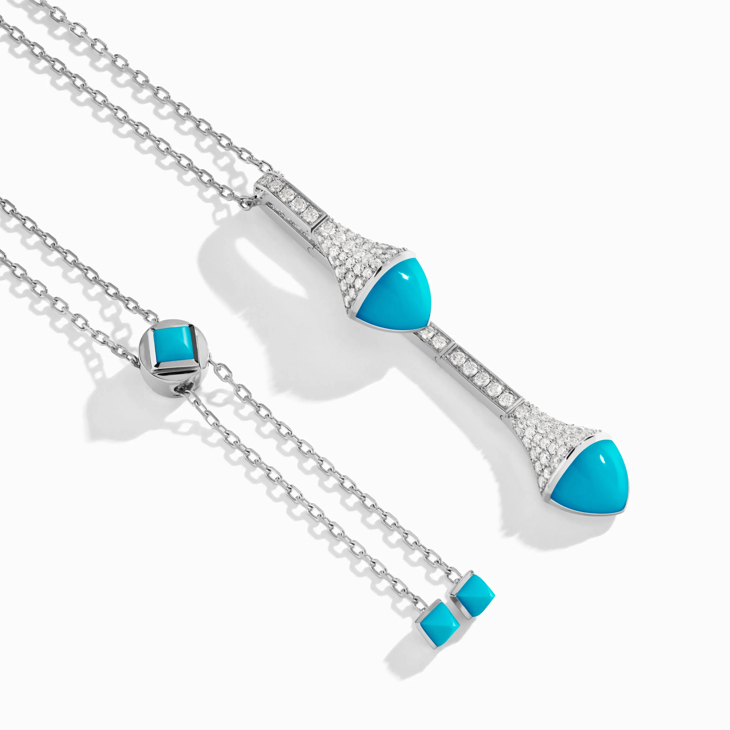 Cleo Long Chain Diamond Drop Pendant Necklace