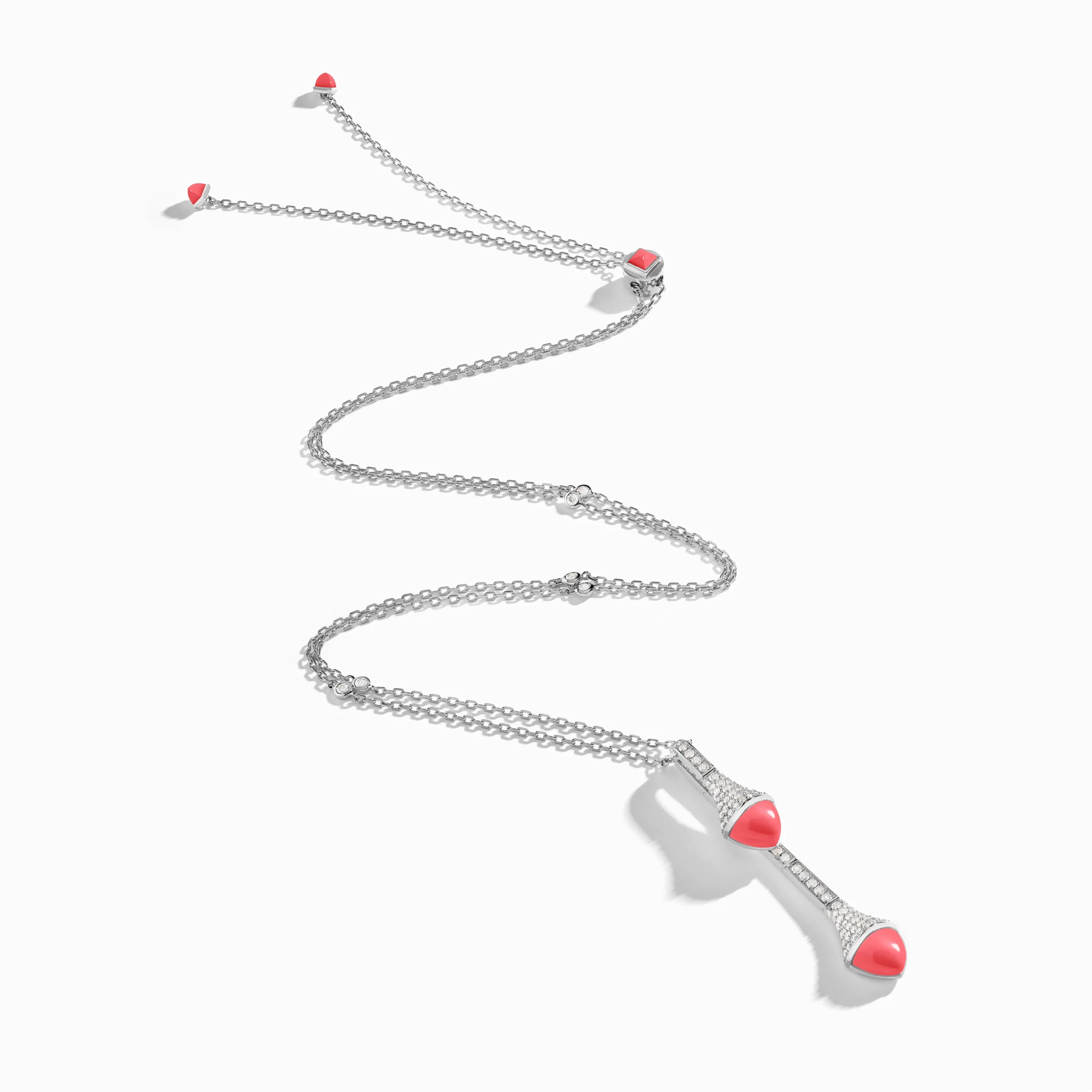 Cleo Long Chain Diamond Drop Pendant Necklace