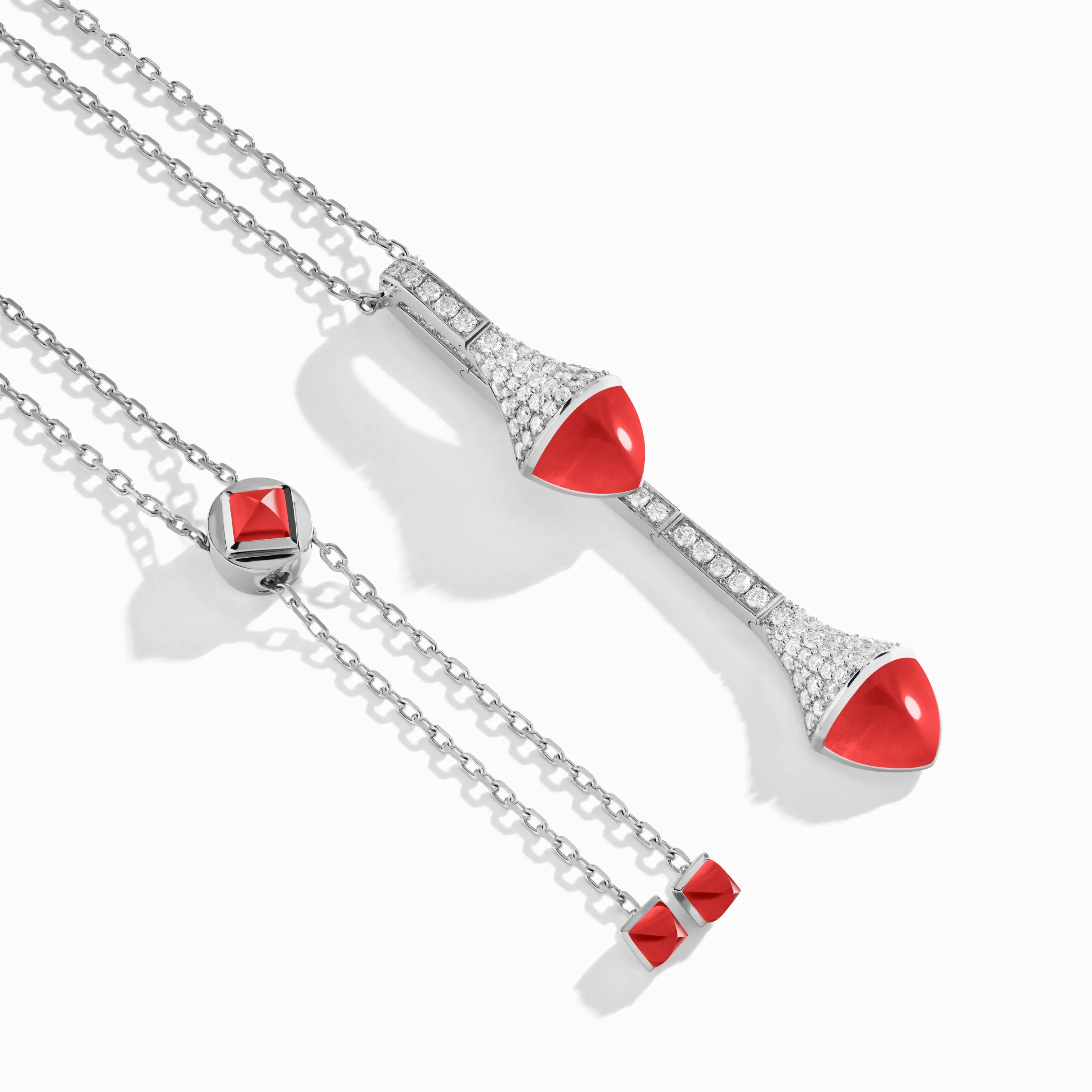 Cleo Long Chain Diamond Drop Pendant Necklace
