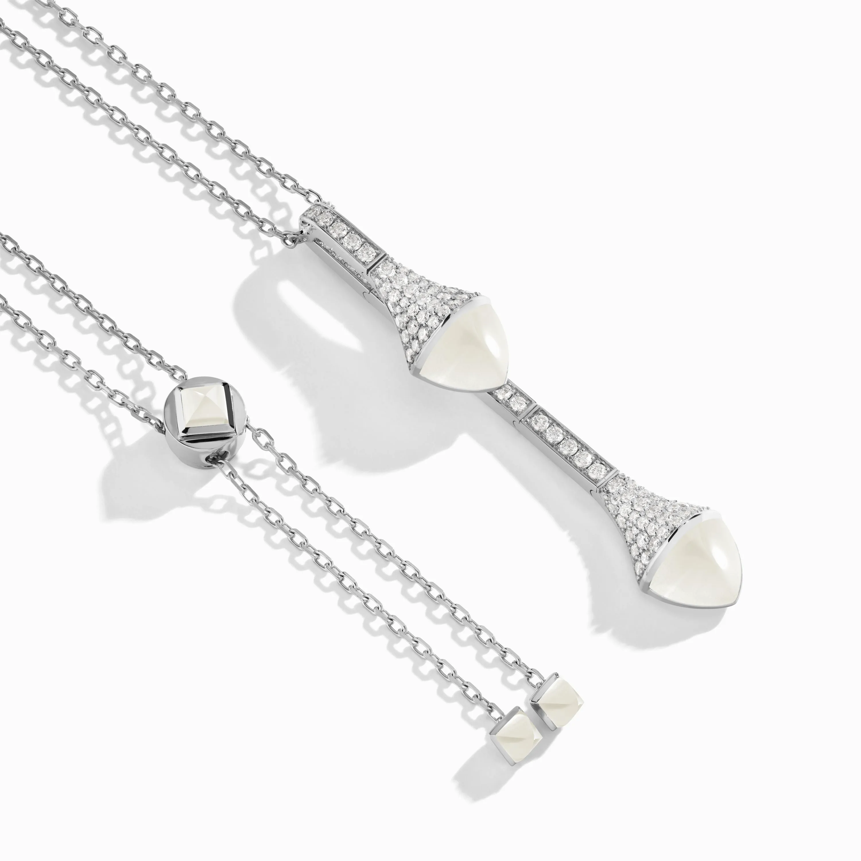 Cleo Long Chain Diamond Drop Pendant Necklace