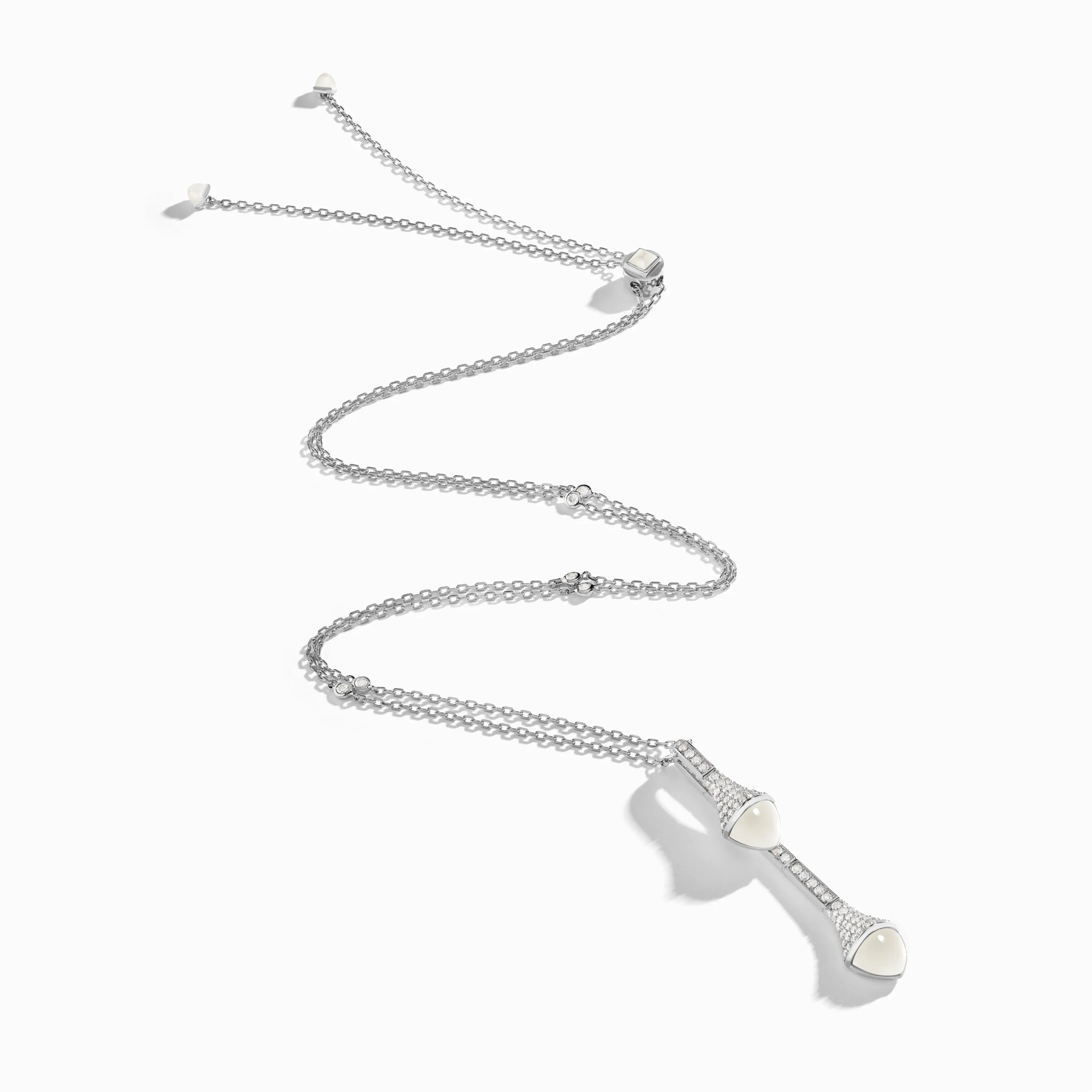 Cleo Long Chain Diamond Drop Pendant Necklace