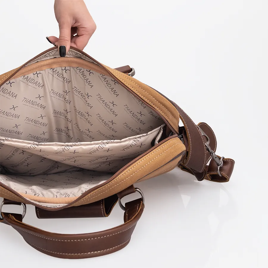 Corporate Laptop 15' Bag Wax Canvas & Leather