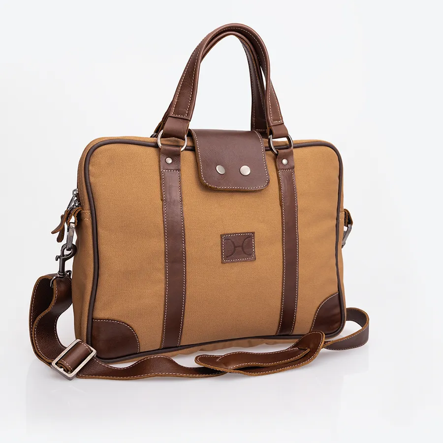 Corporate Laptop 15' Bag Wax Canvas & Leather