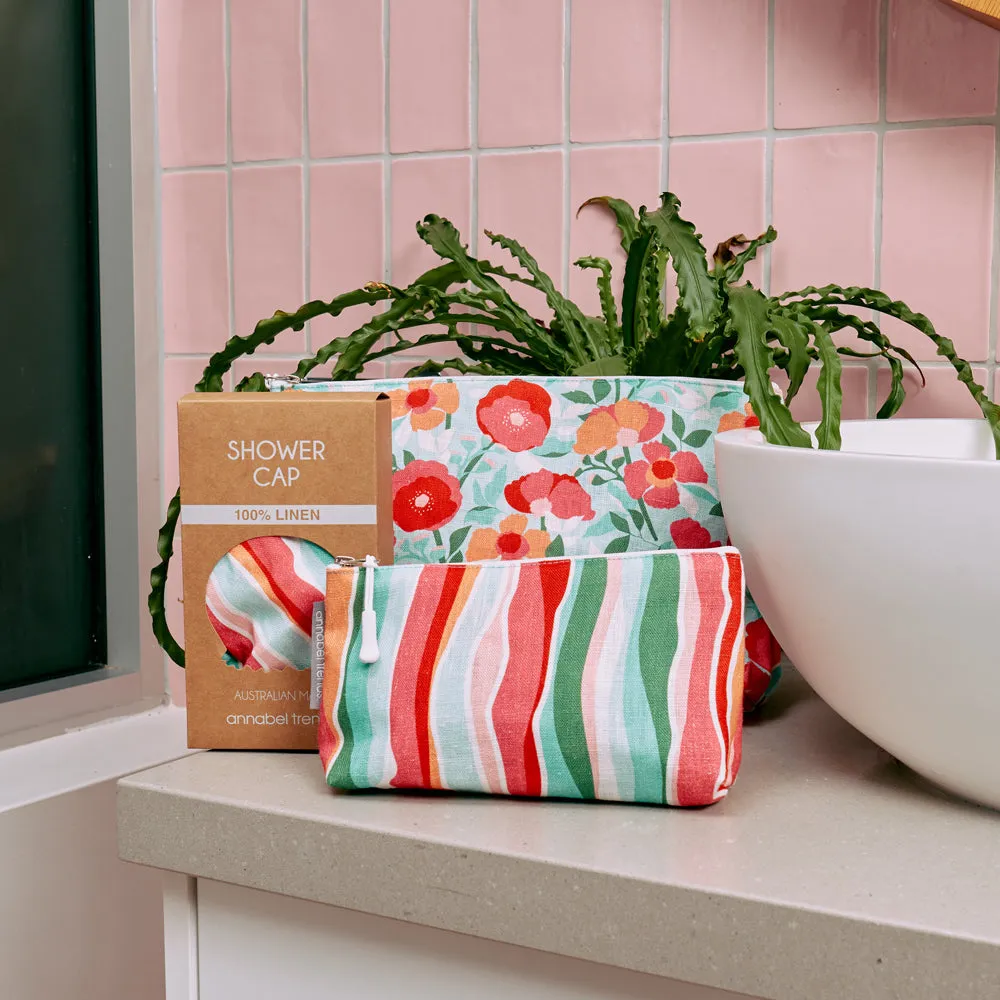 Cosmetic Bag - Linen - Large - Sherbet Poppies