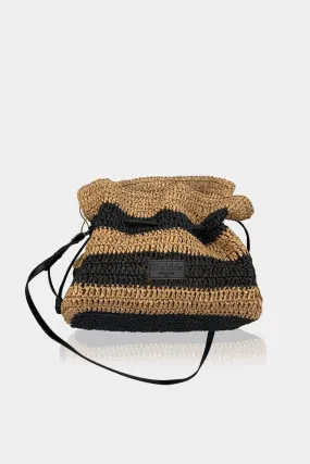 Dual Tone Raffia Bag