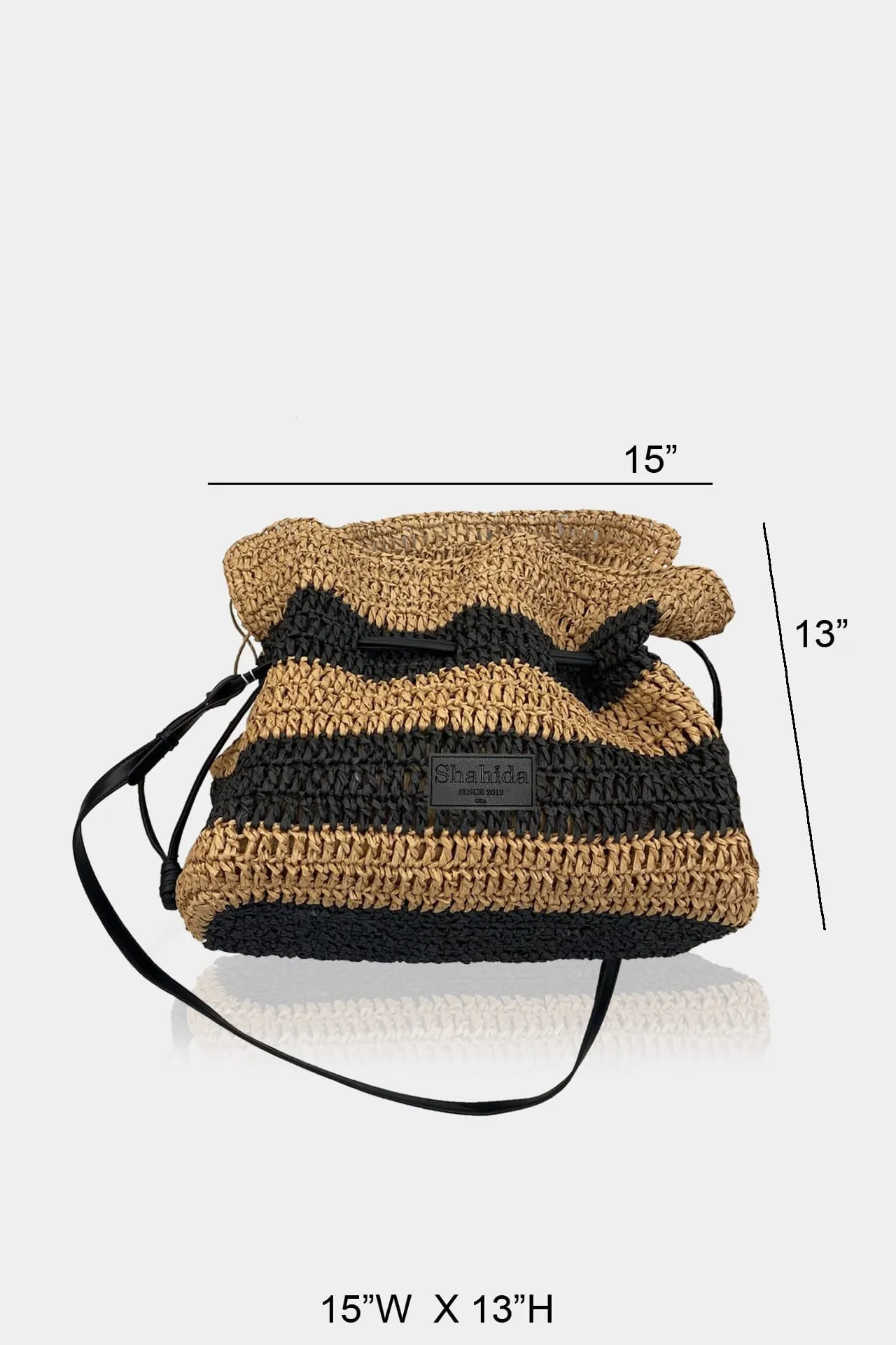 Dual Tone Raffia Bag