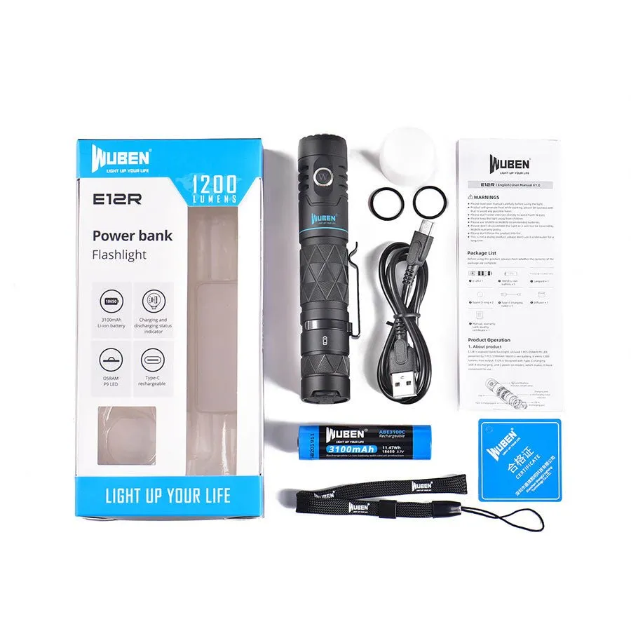 E12R 1200 Lumens Power Bank Flashlight