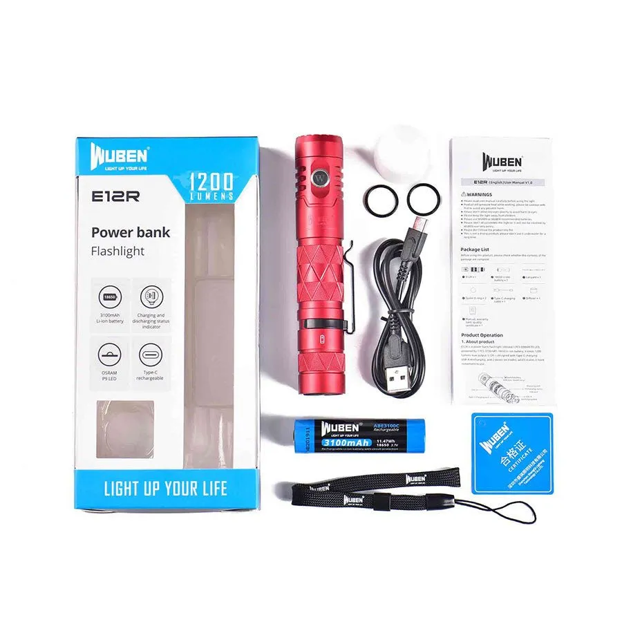 E12R 1200 Lumens Power Bank Flashlight