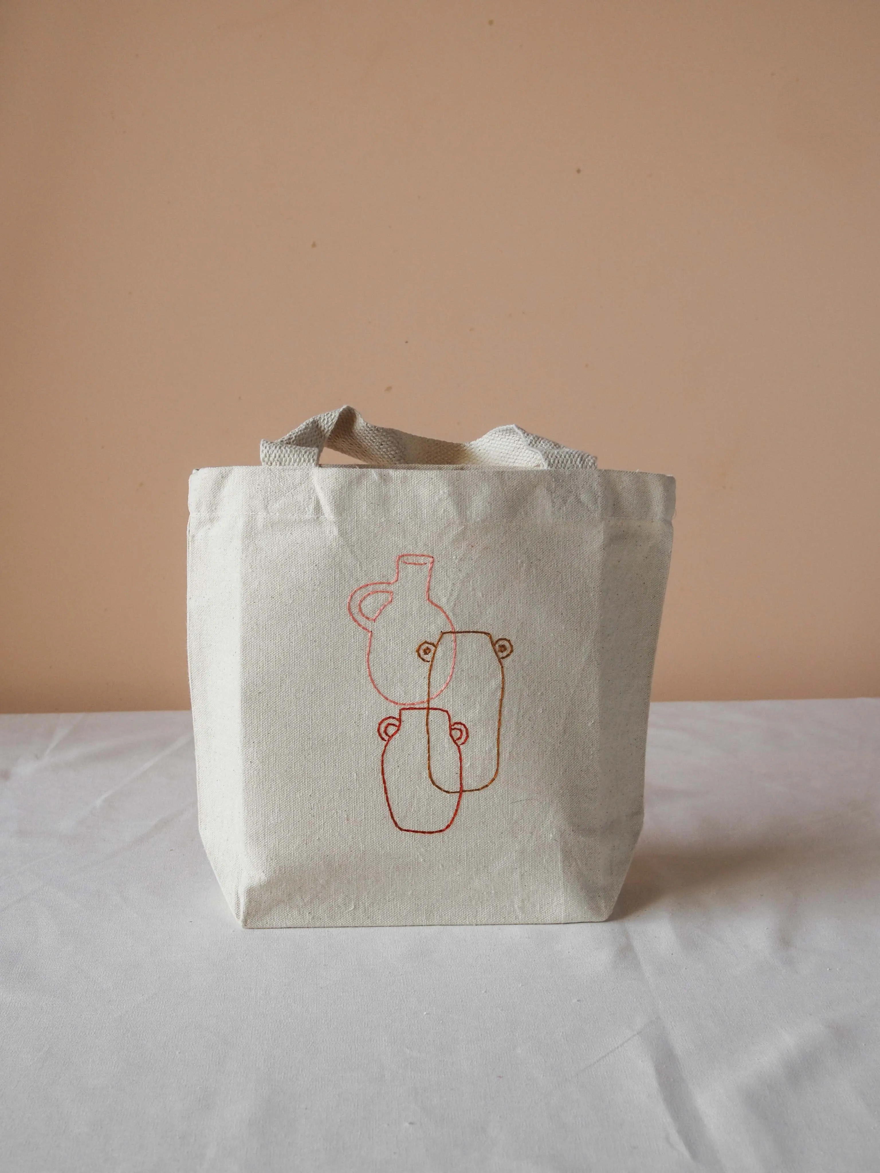 Embroidered Canvas Lunch Bag